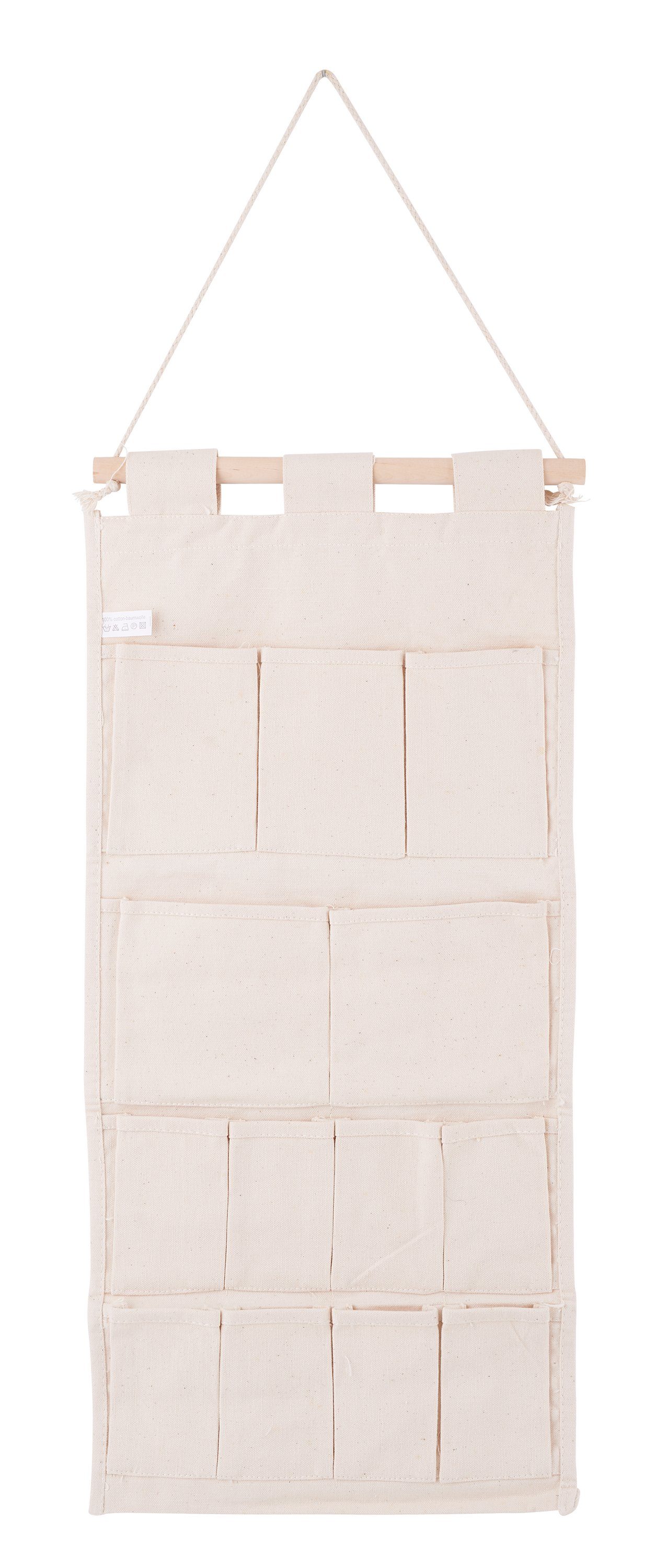 VBS Wanddekoobjekt Hängeorganizer mit Holzstab, 62 cm x 28,5 cm