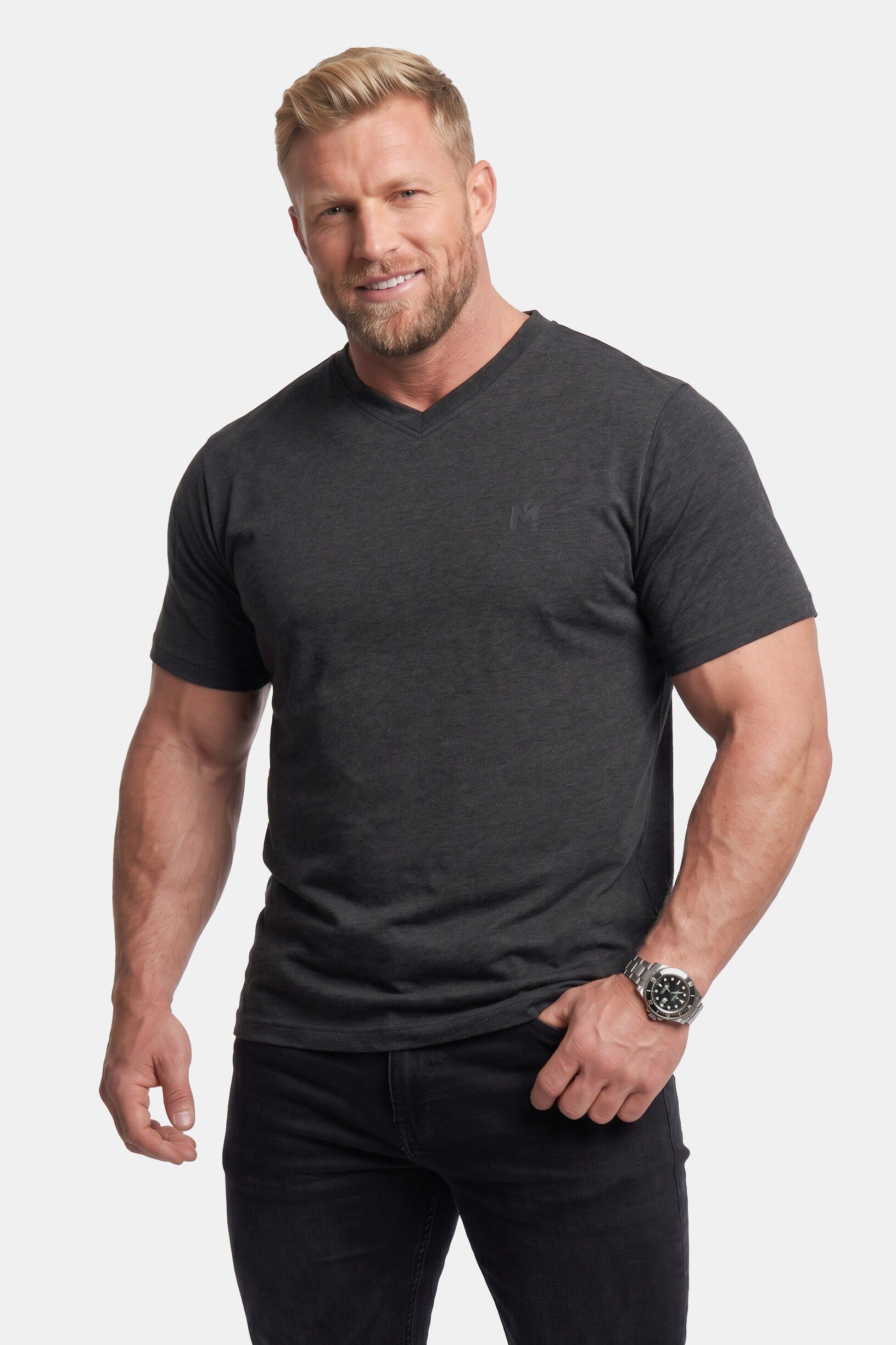 T-Shirt T-Shirt Basic 2er-Pack Halbarm V-Ausschnitt