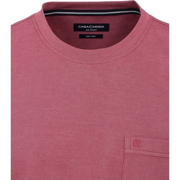 CASAMODA Langarm-Poloshirt CasaModa Große Größen Herren T-Shirt rosenholz melange easy care