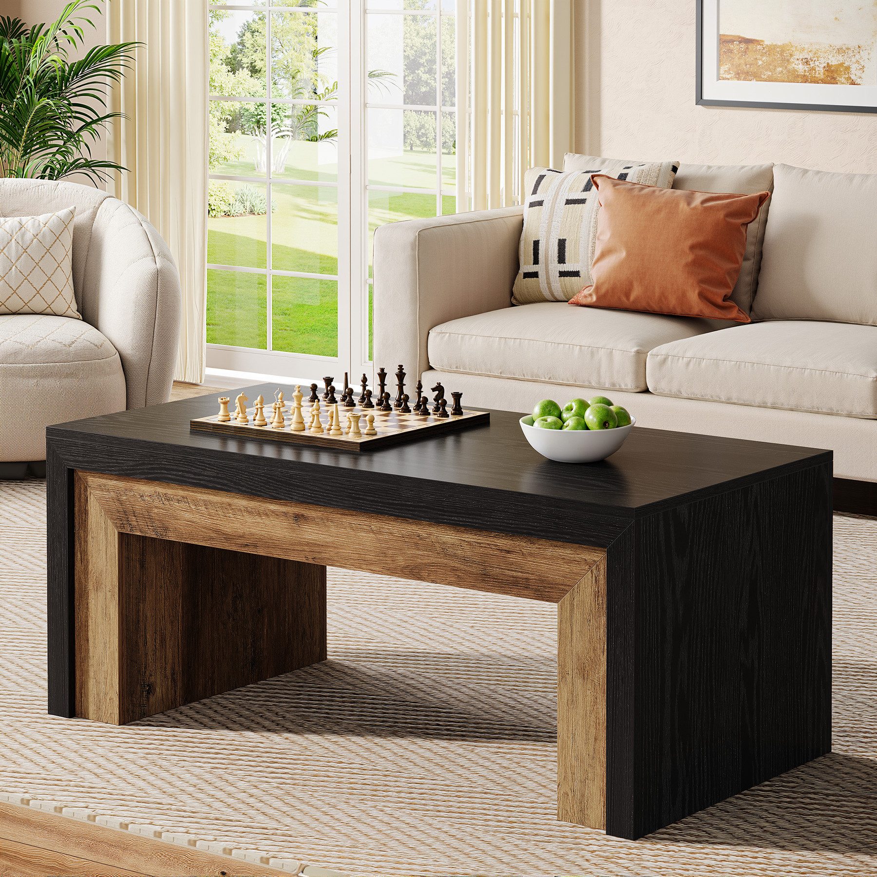 Tribesigns Couchtisch für das Wohnzimmer, 120 cm Wohnzimmertisch im Mid-Cen günstig online kaufen