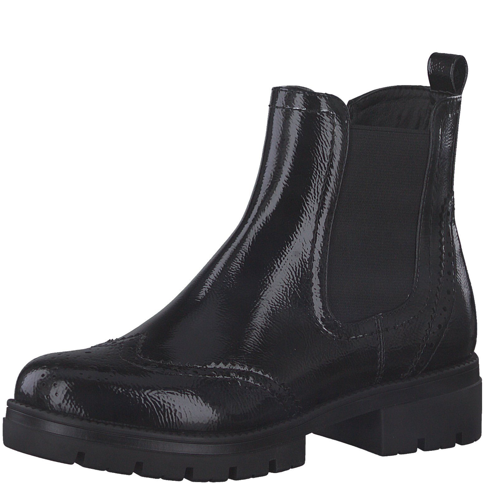 Tamaris Chelseaboots Schwarz (BLACK PATENT)