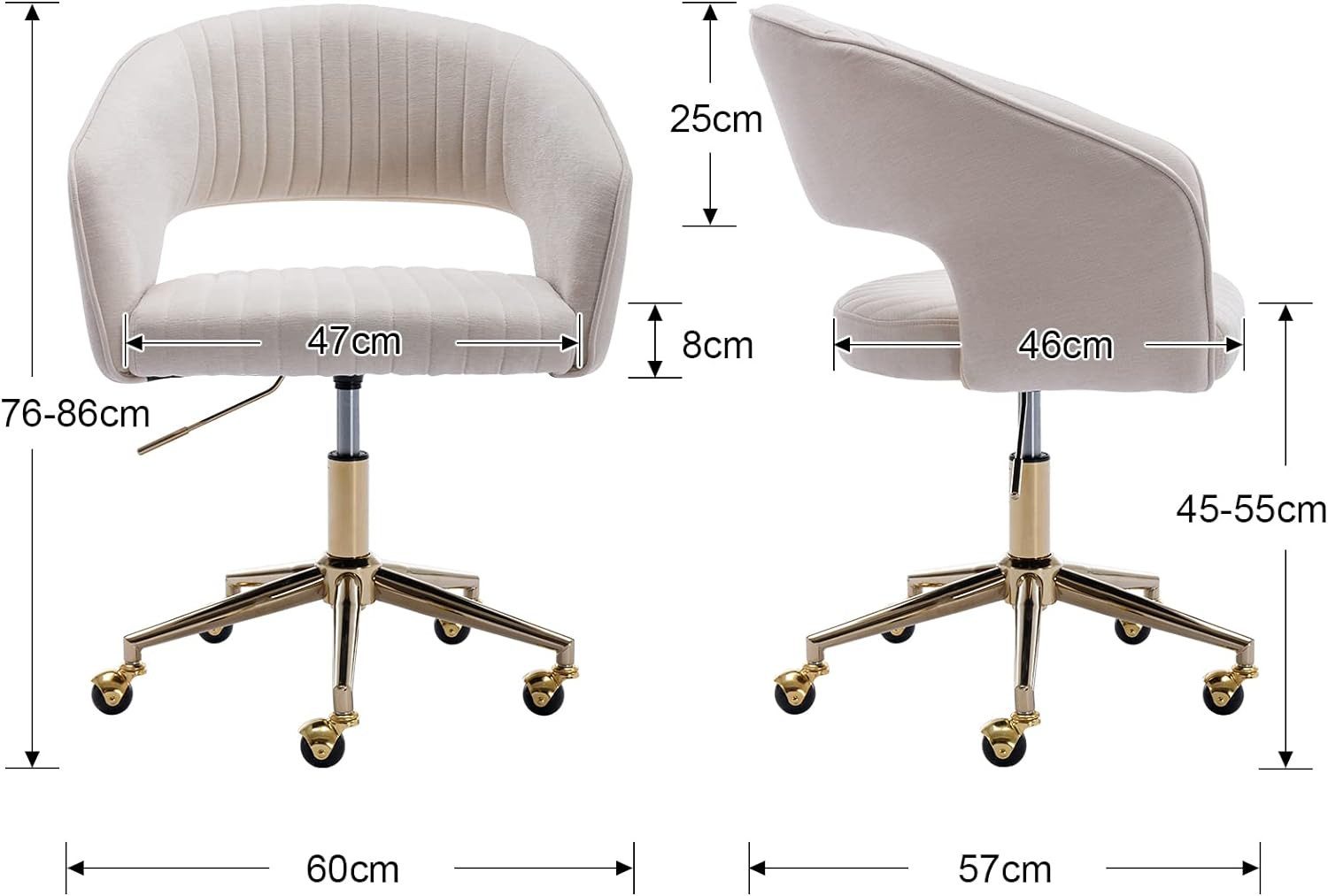 WAHSON OFFICE CHAIRS Bürostuhl aus Chenille, ergonomisch Drehstuhl mit Roll günstig online kaufen