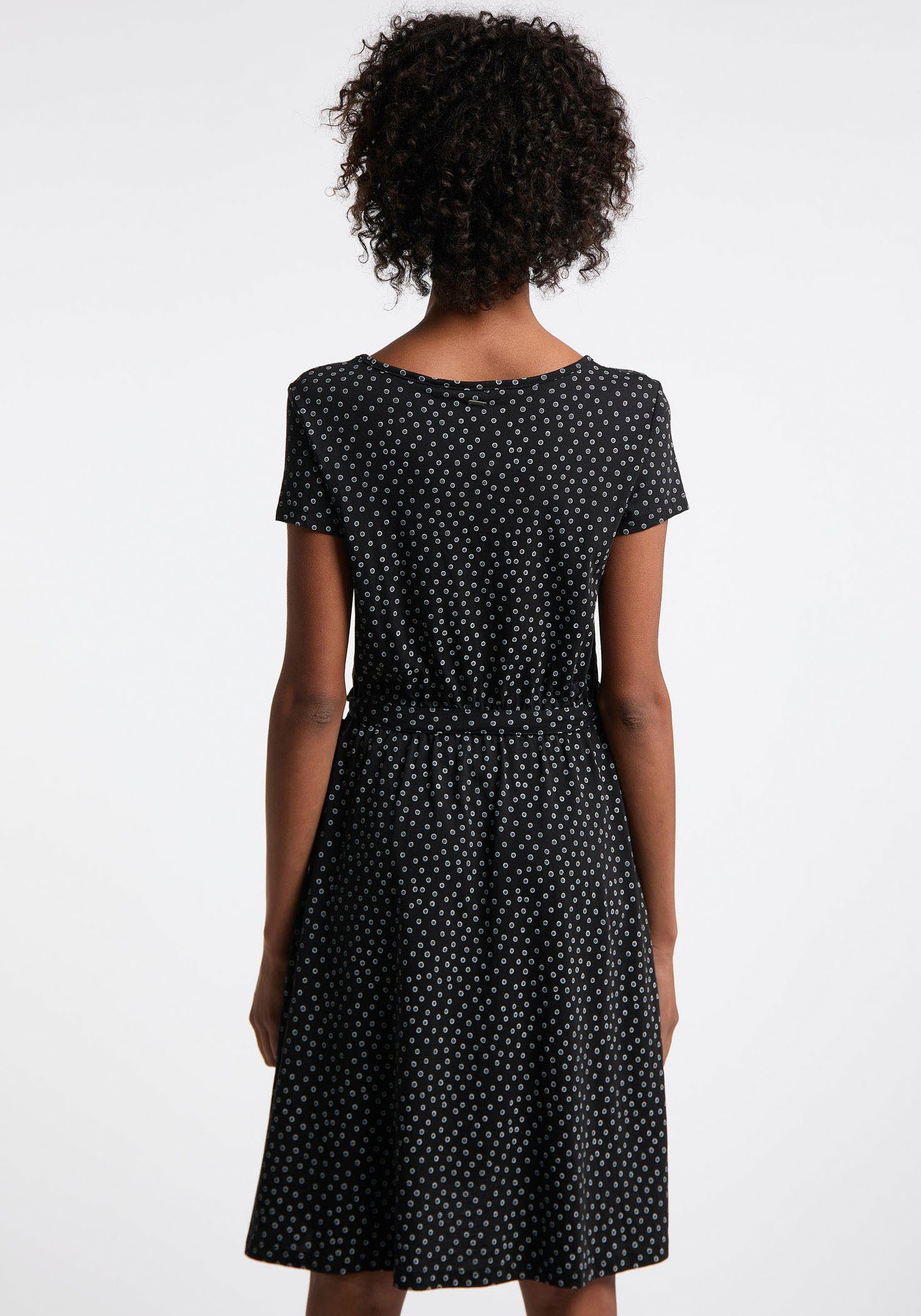tollem mit Allover schwarz Punkte-Muster OLINA Sommerkleid Ragwear ORGANIC DRESS
