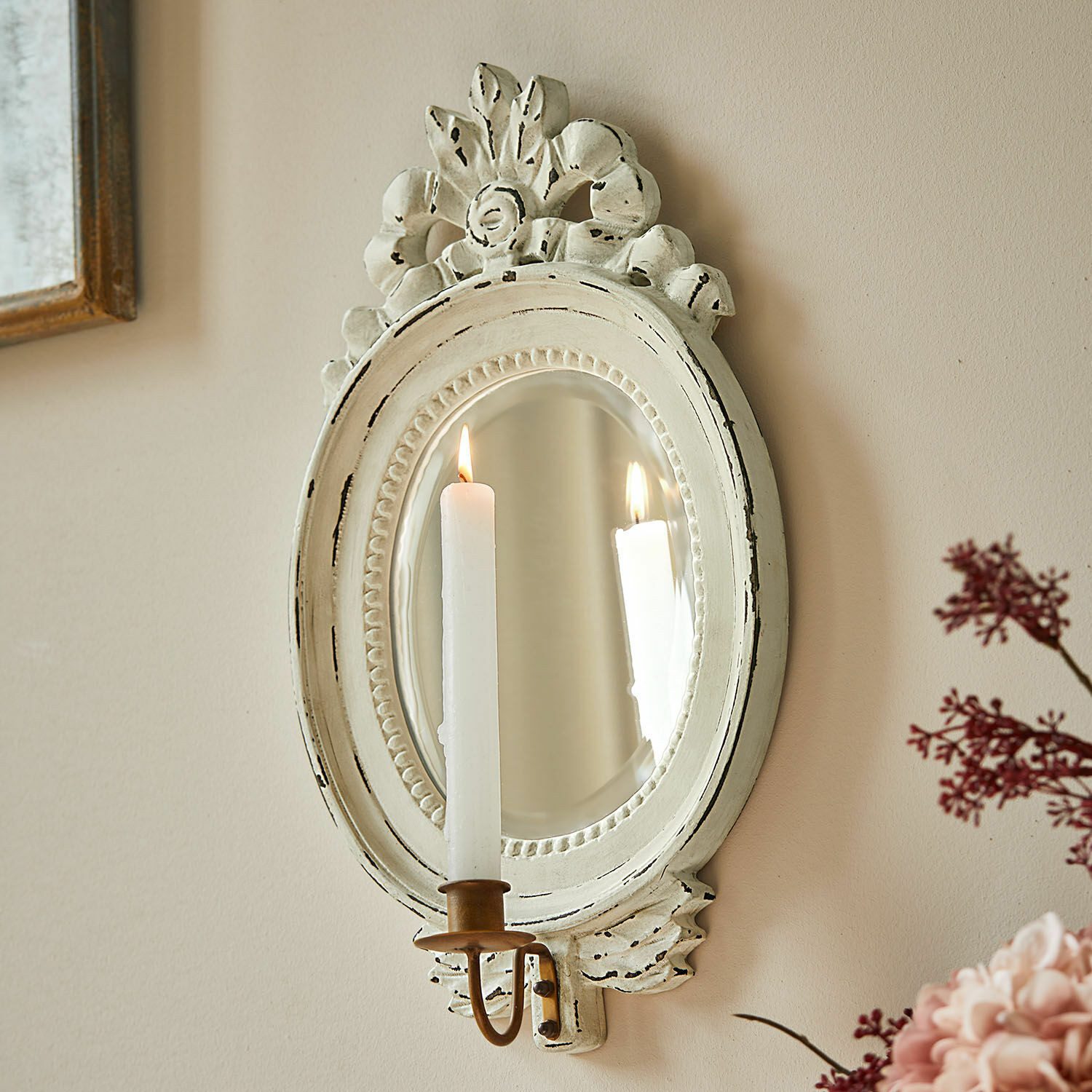 Mirabeau Kerzenständer Wandkerzenhalter Vallombre antikweiß günstig online kaufen