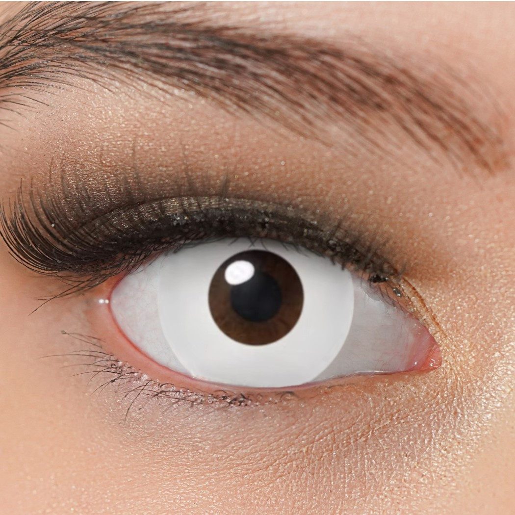 Charmiga Jahreslinsen Farbige Контактные линзы weiß ohne Stärke Devil Pure White, Halloween, Vampir, Cosplay