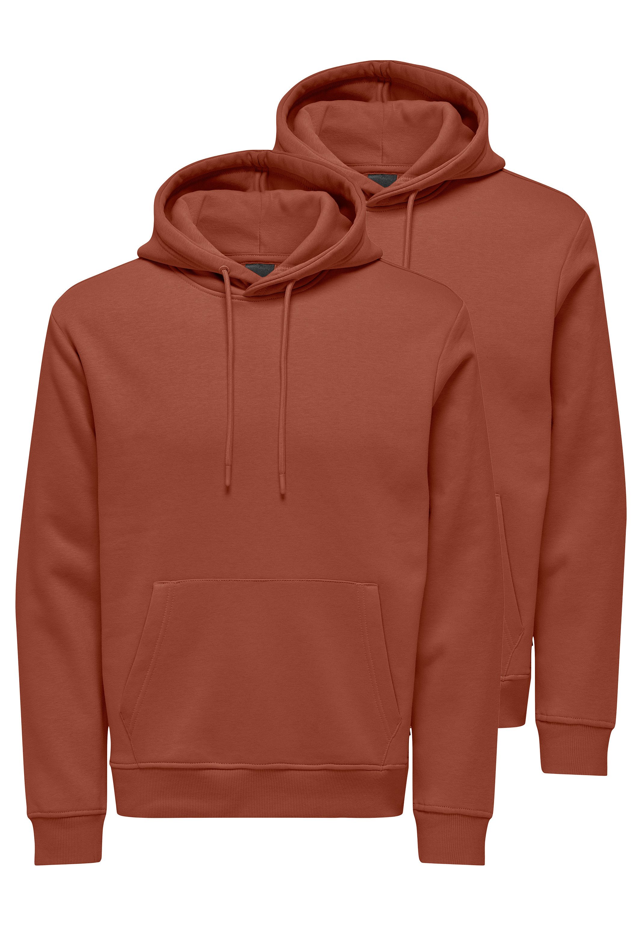 ONLY & SONS Hoodie 2er Pack Connor (Spar-Set, 2-tlg) Sweatshirt / Hoodie - Atmungsaktiv - Hoodie mit lässigem Look