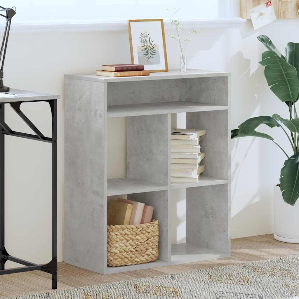 vidaXL Bücherregal Bücherregal Betongrau 66x31x80 cm Holzwerkstoff, 1-tlg.