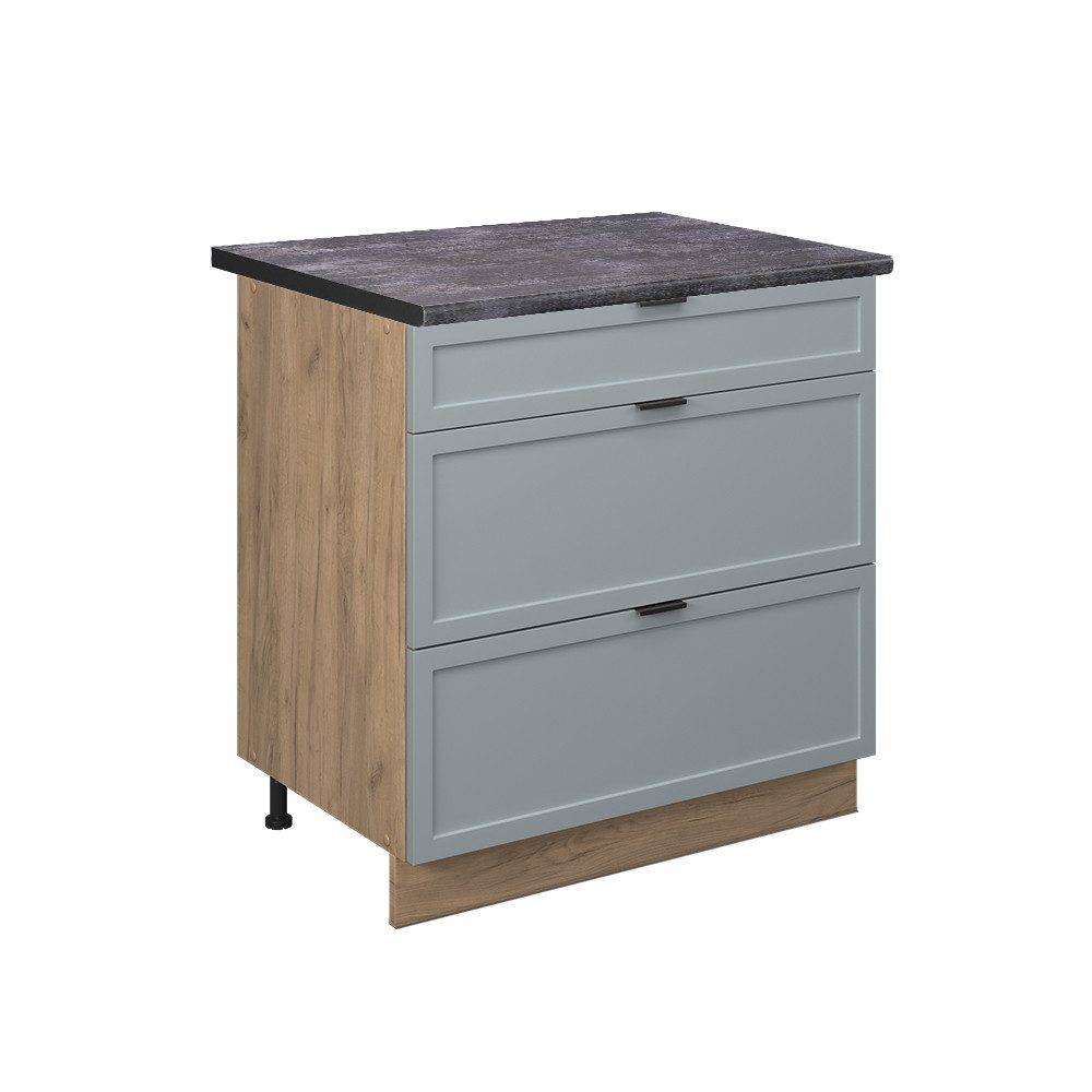 Vicco Unterschrank Fame-Line, Hellblau-grau/Goldkraft Eiche, 80 günstig online kaufen