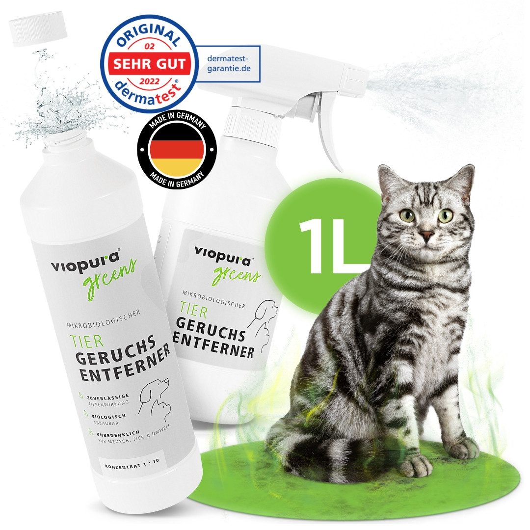 viopura Geruchsentferner viopura Tiergeruchsentferner 1 Liter Konzentrat + Mischflasche