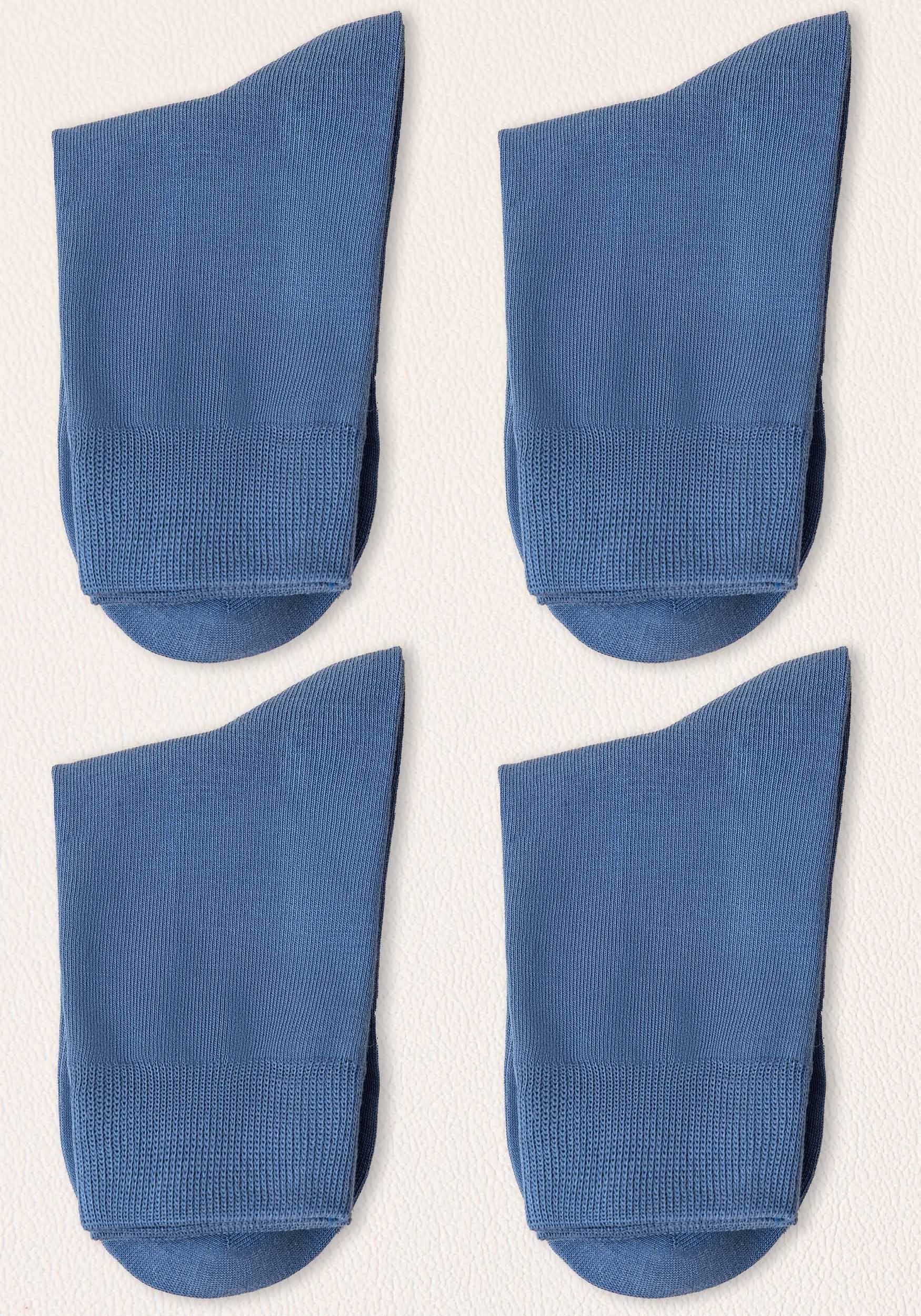 MAGICSHE Freizeitsocken Damen Socken mit mittlerem Schlauch Feste warme (4-Paar) Atmungsaktiv weich Einfarbig Premium Qualität Königsblau