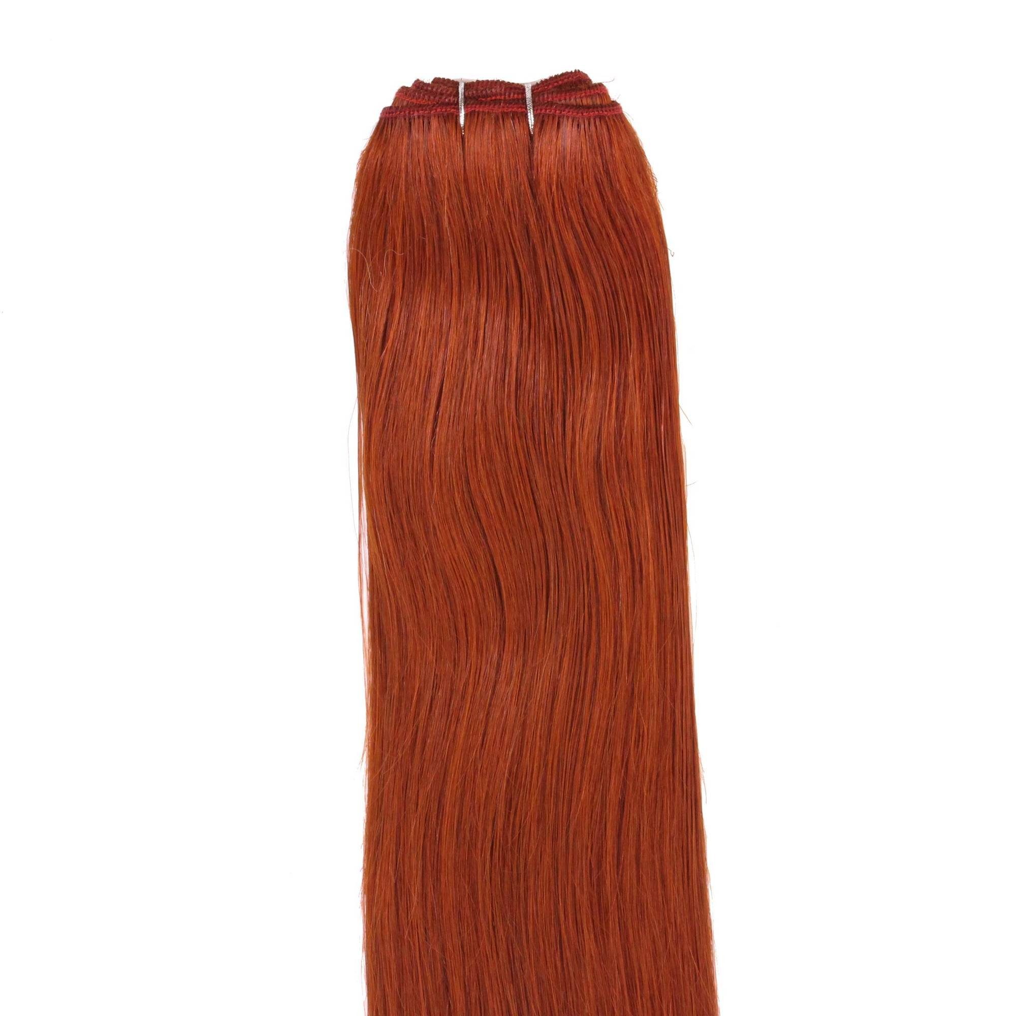 Hellblond Glatte #8/43 Echthaar-Extension Echthaartresse hair2heart 40cm Rot-Gold