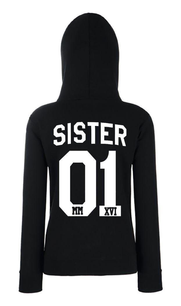 Couples Shop Kapuzenpullover Sister Beste Freunde Damen Hoodie Pullover (1-tlg) mit modischem Print