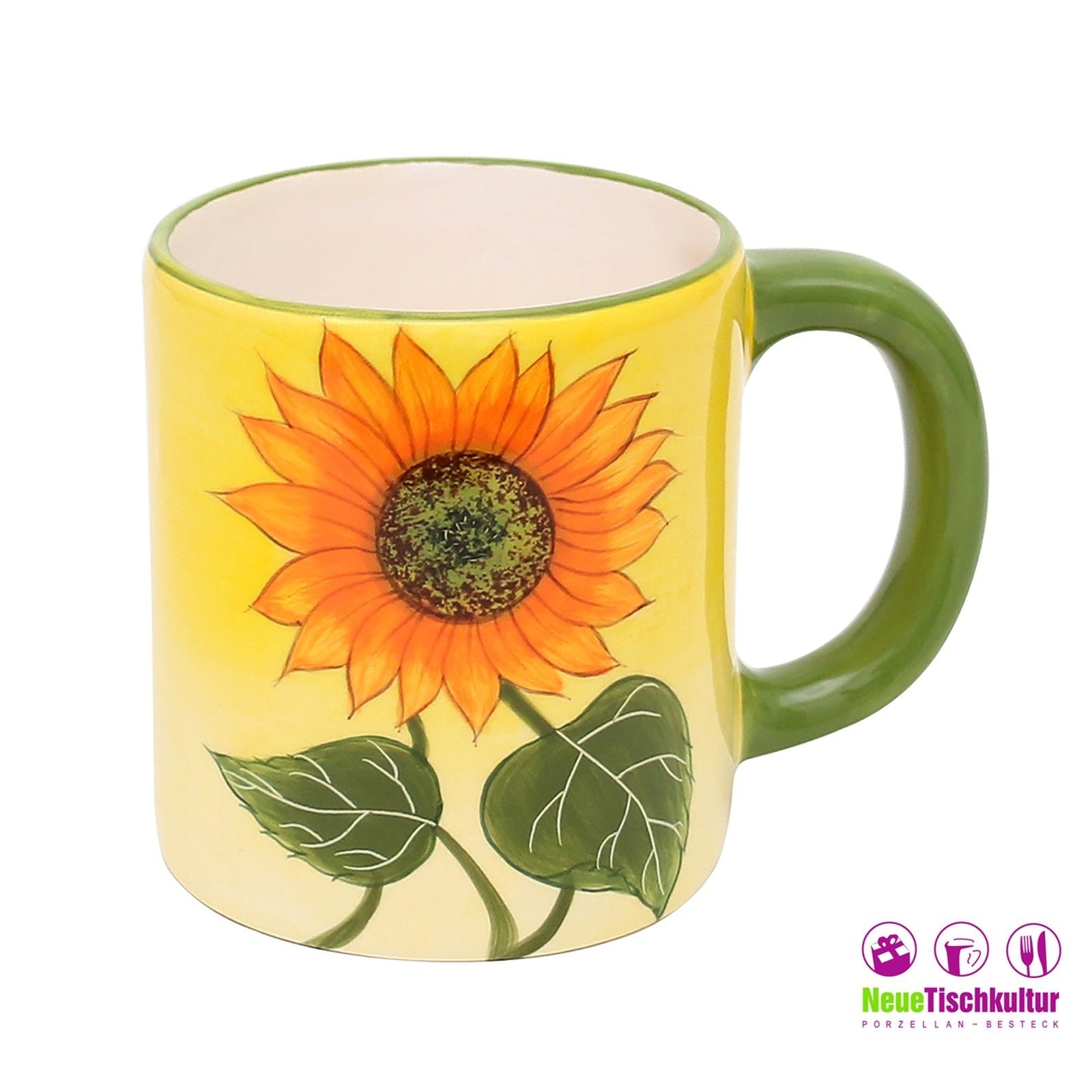 Neuetischkultur Tasse Kaffeepot Keramik Sonnenblume, Keramik rund