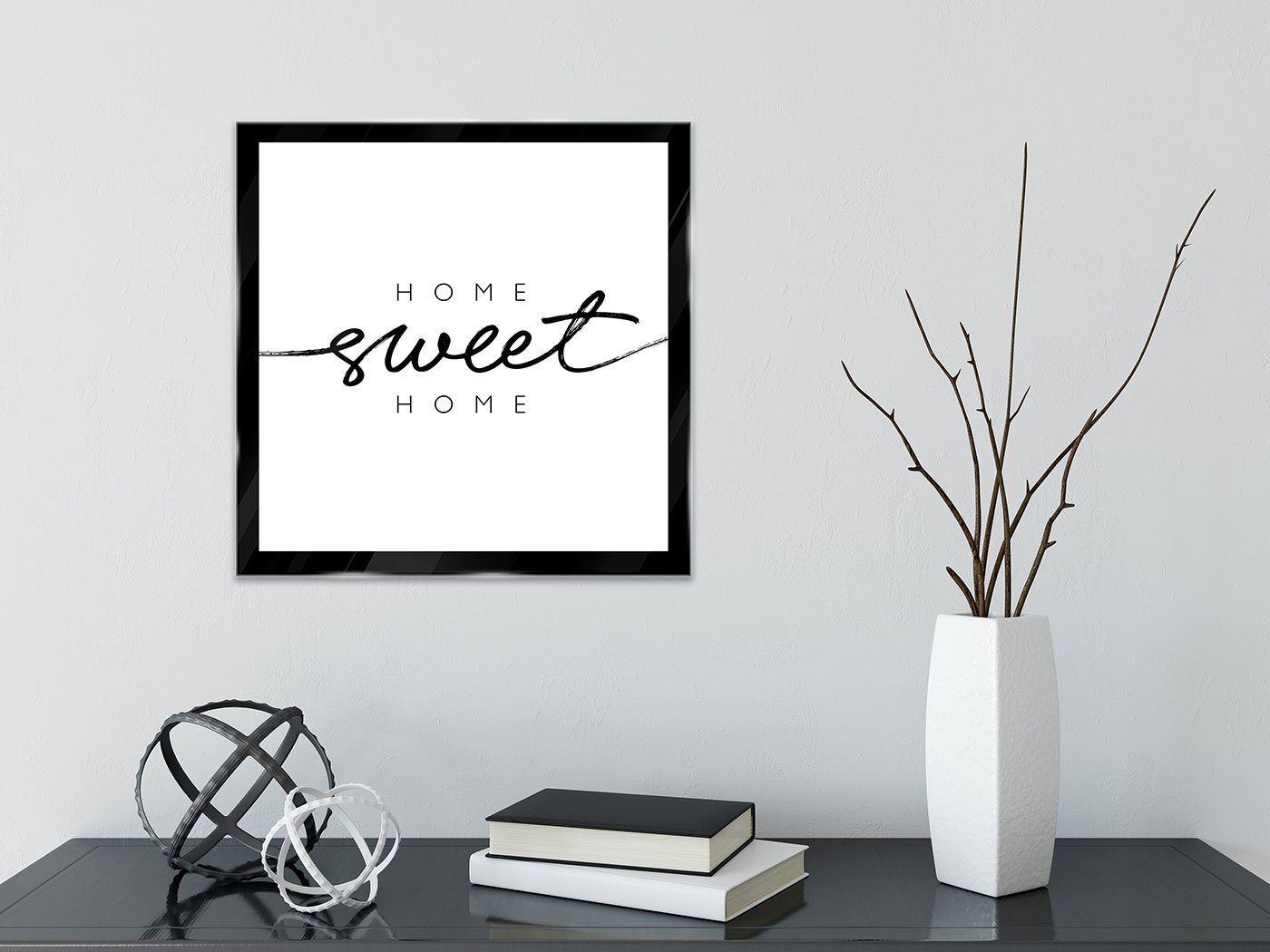 Levandeo® Glasbild, Wandbild 30x30cm Glasbild Home günstig online kaufen
