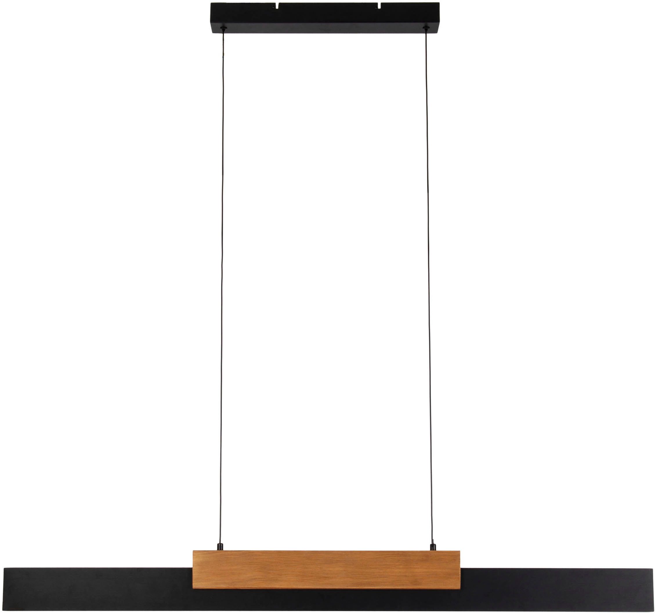 näve LED Pendelleuchte Wiebke, Dimmfunktion, Memoryfunktion, LED wechselbar, Warmweiß, mit Holz, dimmbar per Wandschalter, Memoryfunktion, höhenverstellbar