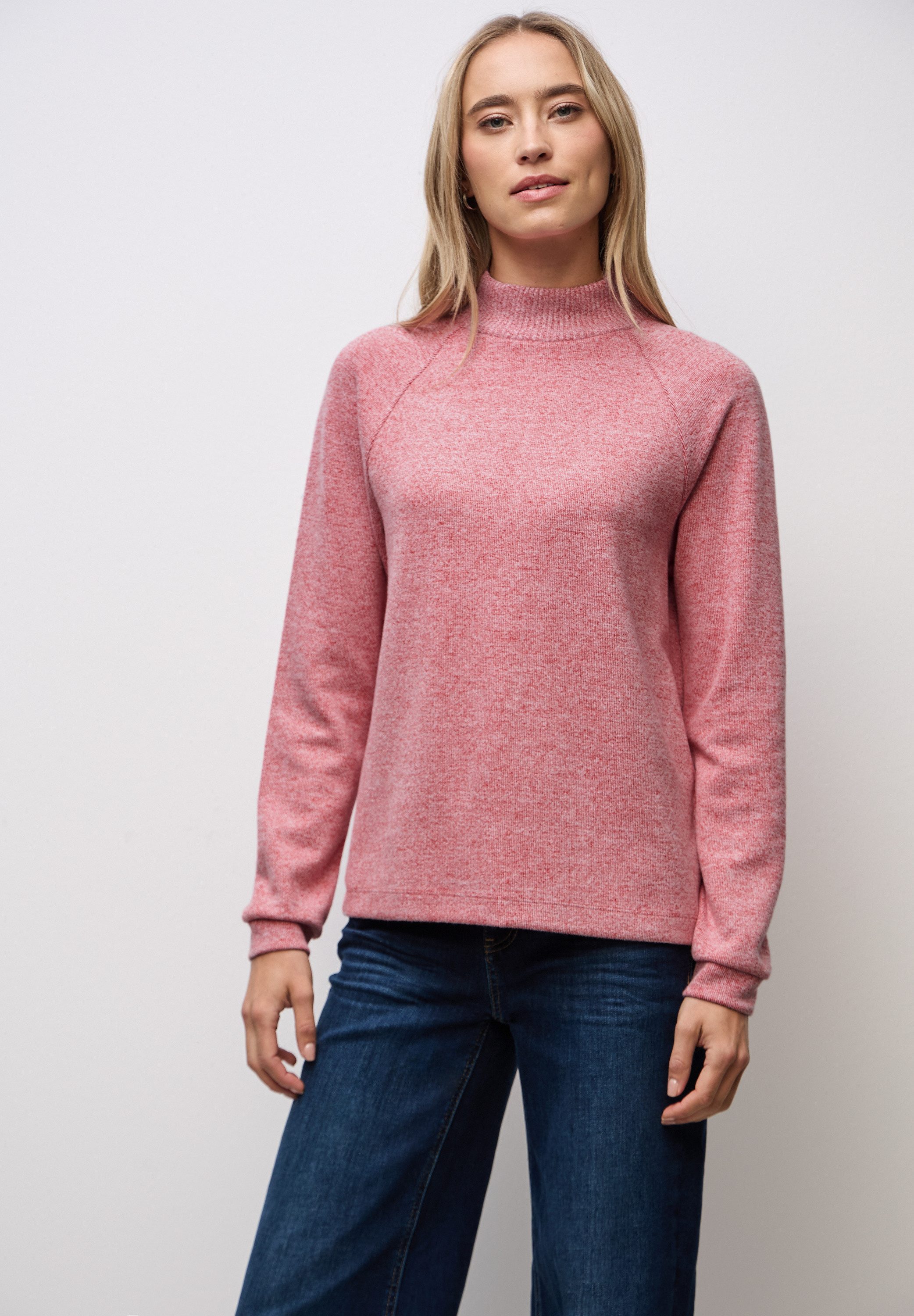 STREET ONE Langarmshirt im Melange Look günstig online kaufen