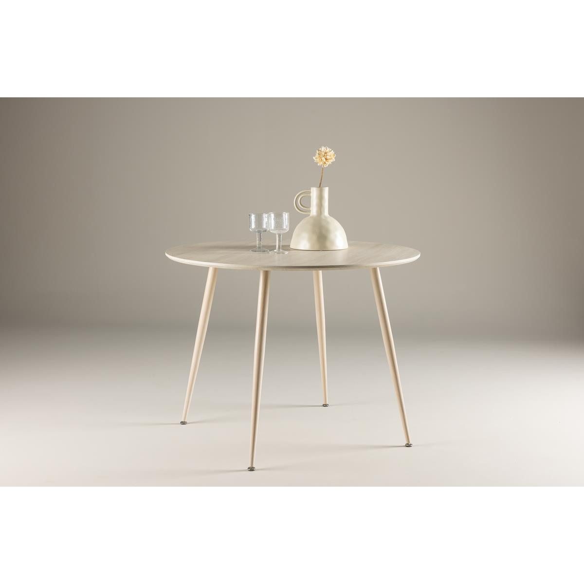 BOURGH Esstisch PLAZA Runder Esstisch ⌀100x75cm - Esszimmertisch in whitewa günstig online kaufen