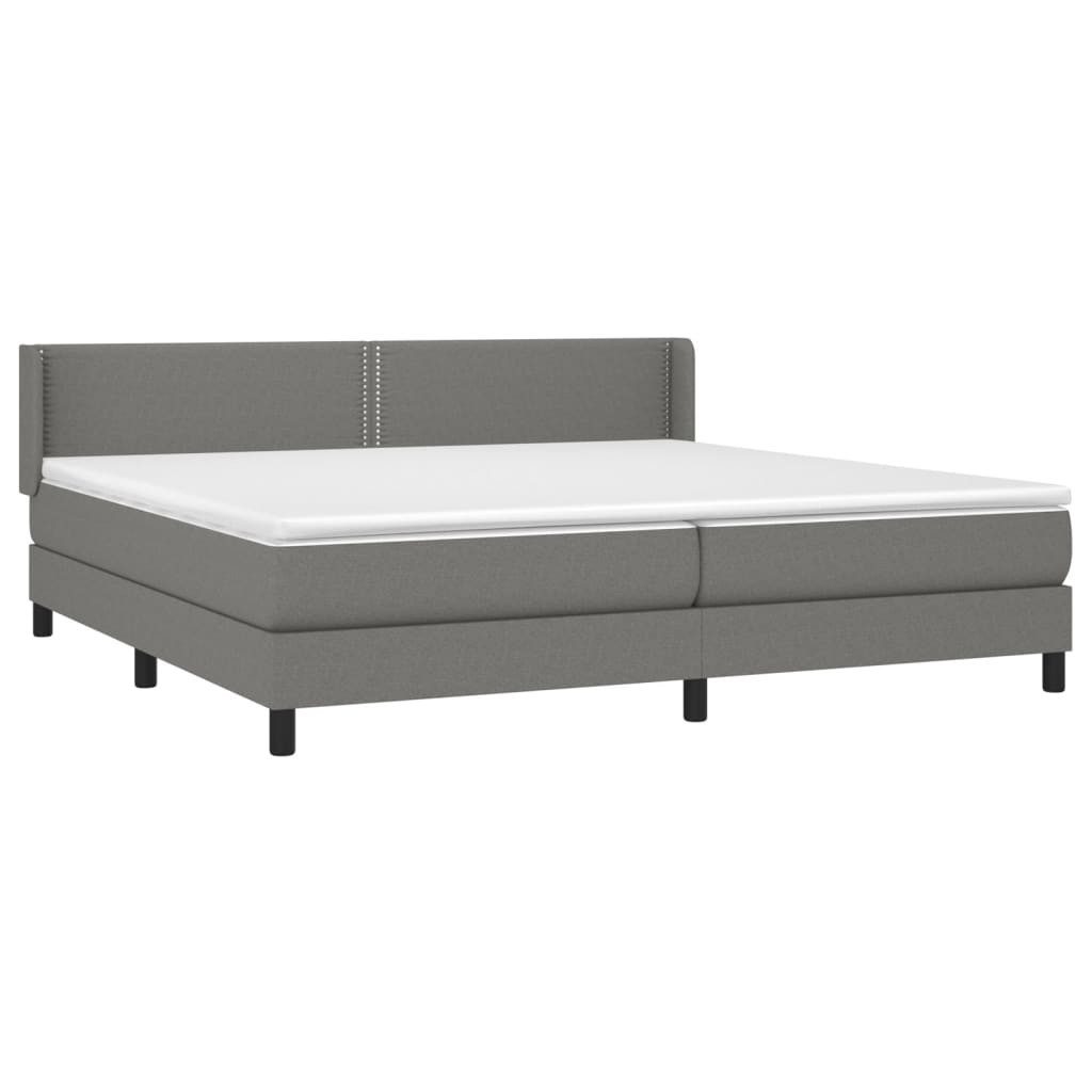 Bett Boxspringbett mit Matratze Dunkelgrau 200x200 cm Stoff