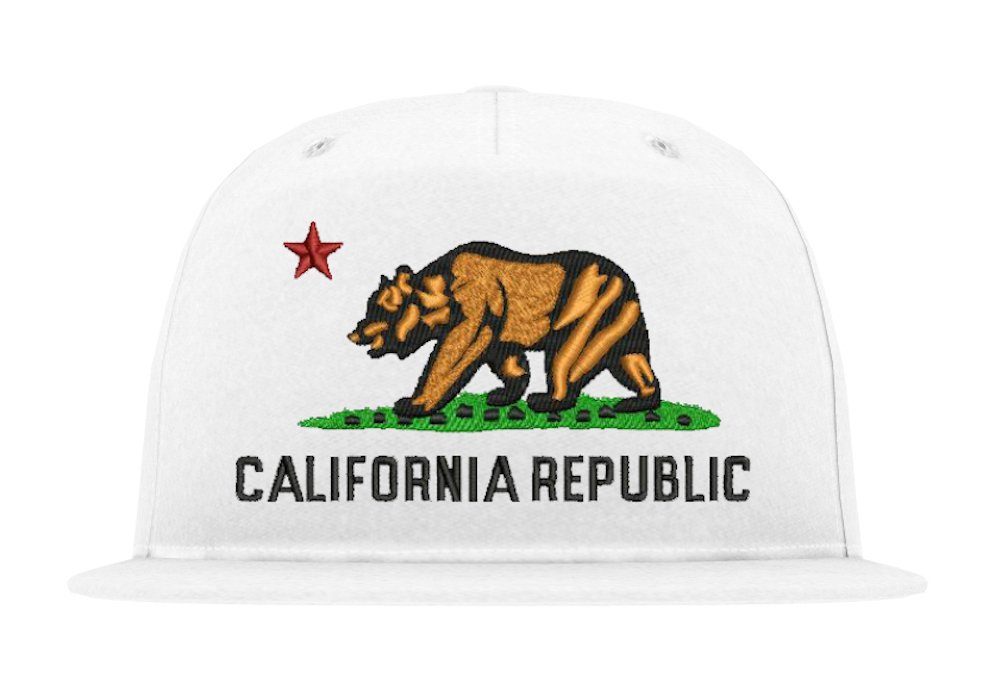 Youth Designz Baseball Cap California Republic Unisex Snapback Cap mit modischer Logo Stickerei Weiß