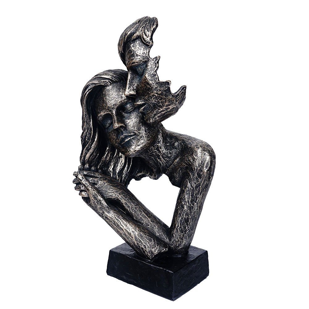 SIKAINI Skulptur (Harzkunst, Gesichts-Halbfigur-Skulptur), Dekorative Paar-Figur