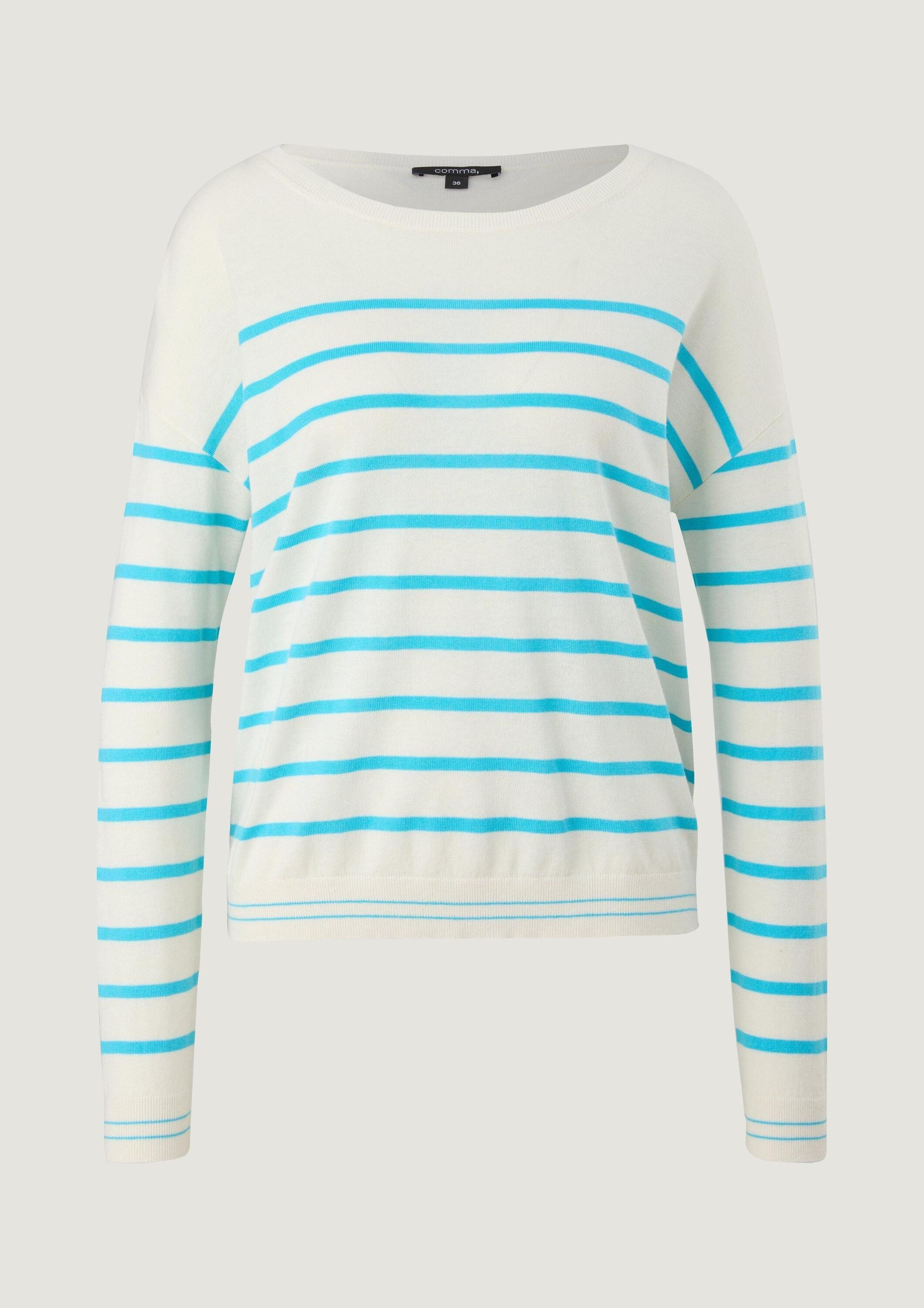 comma Longpullover Strickpullover Strickpullover aus Leinenmix