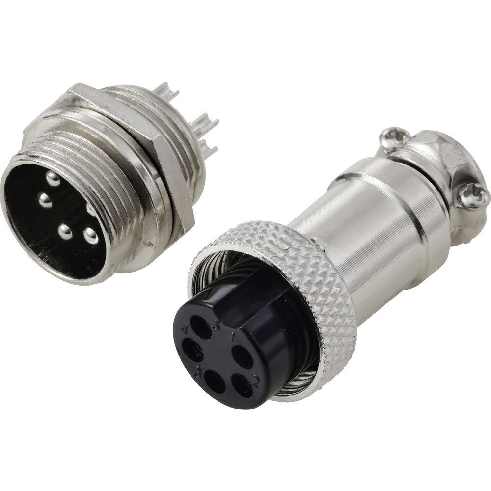 TRU COMPONENTS TRU COMPONENTS TC-13895644 Rundsteckverbinder Stecker, Buchsenkontakt Installationskabel