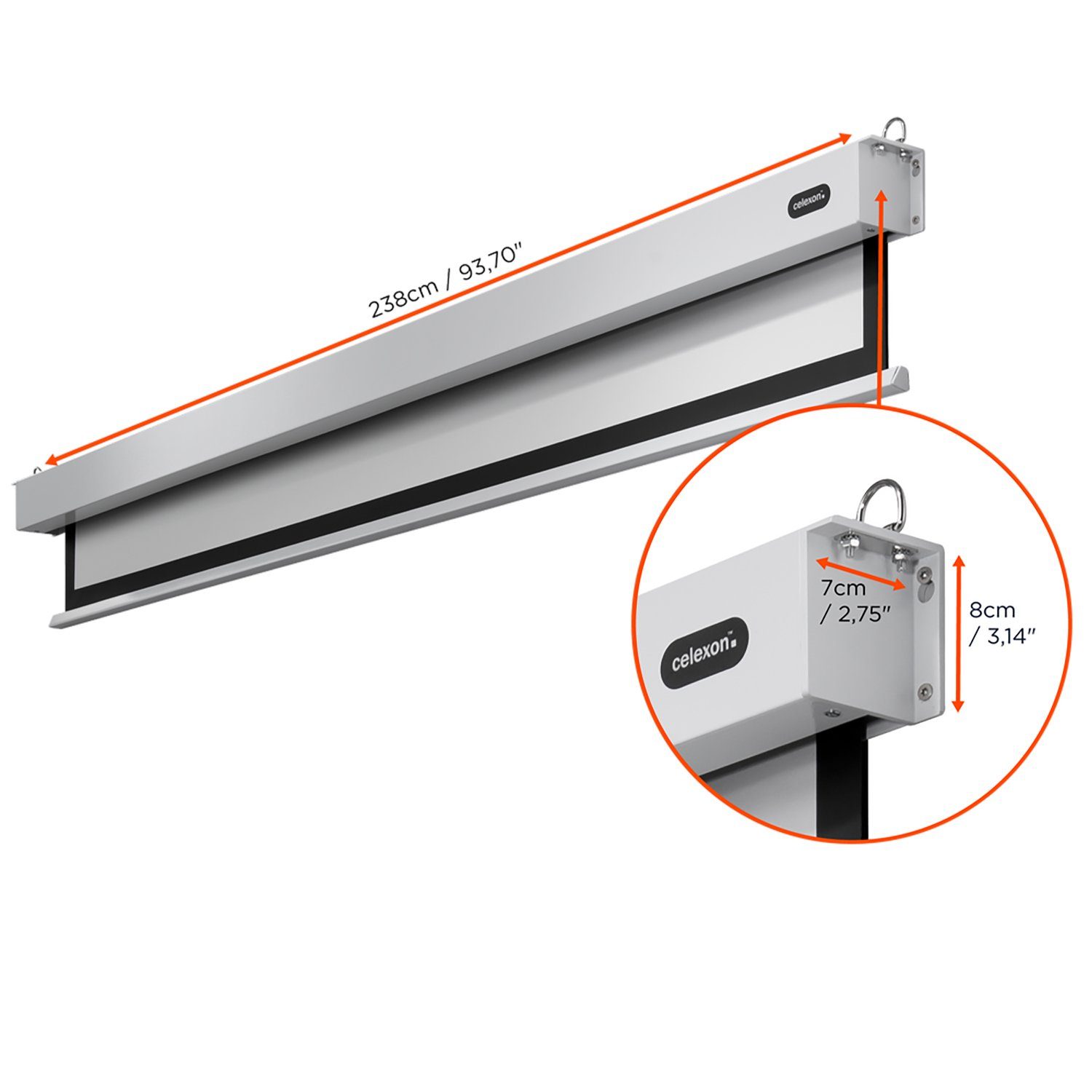 1,2) Professional Celexon 165cm, 4:3, Motorleinwand Plus Gain (220 x