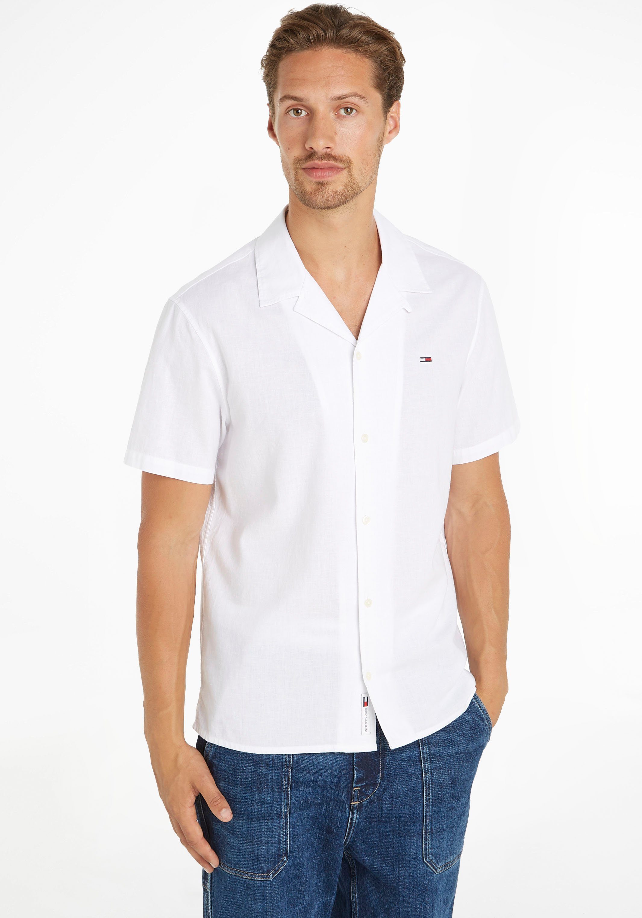 Tommy Jeans Kurzarmhemd TJM LINEN BLEND CAMP SHIRT EXT