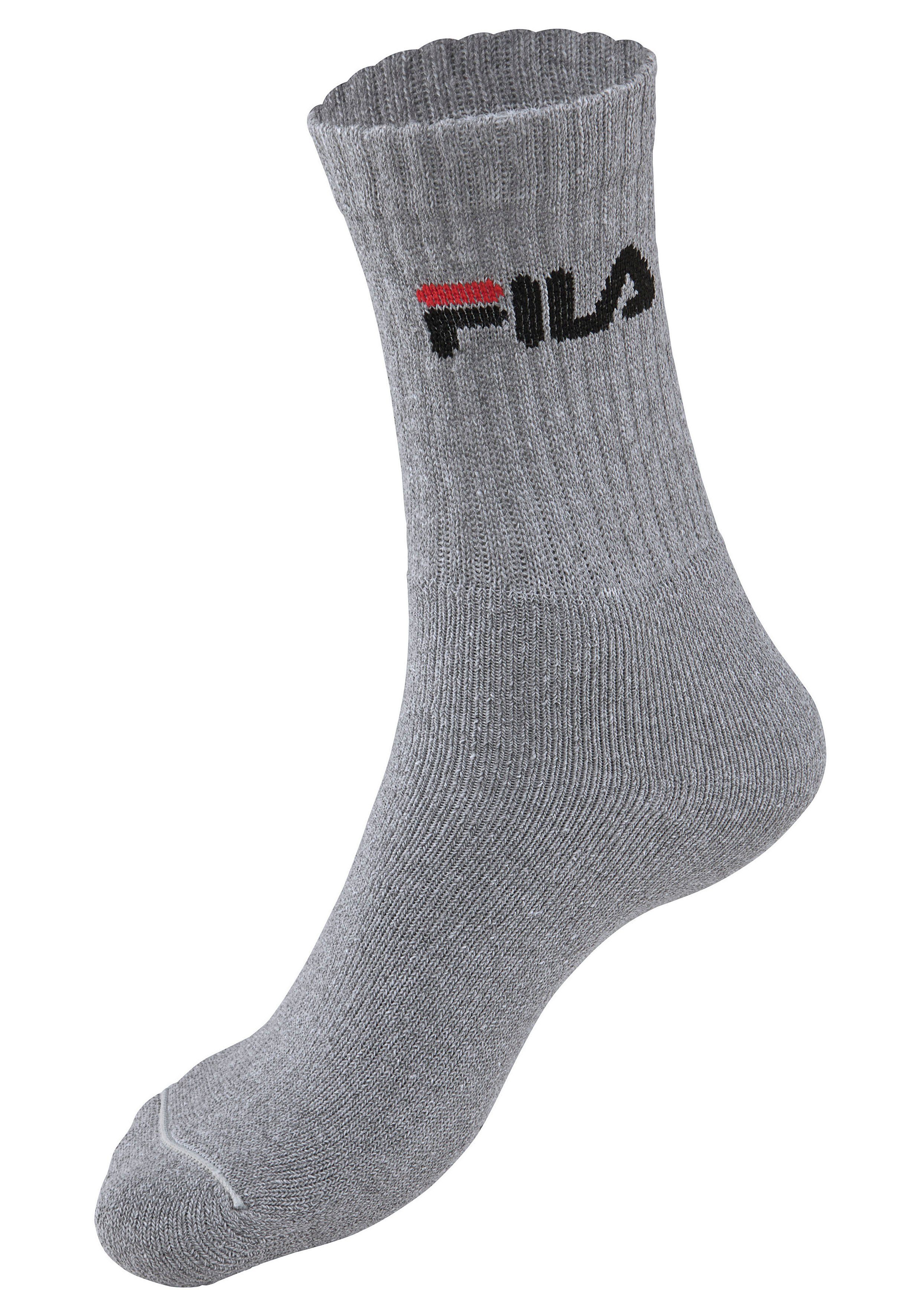 Fila Tennissocken UNISEX CREW TENNIS FULL TERRY SOCKS (6-Paar, 6 Paar) Sportsocken, flache Zehennaht
