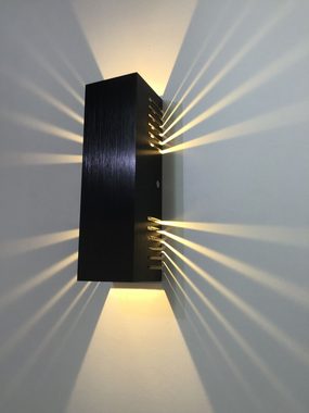 SpiceLED LED Wandleuchte Black Edition, Warmweiß (2700 K), LED fest integriert, Warmweiß, 6 Watt, Lichtfarbe warmweiß, dimmbar, indirekte Beleuchtung mit Schatteneffekt, Up & Down Licht