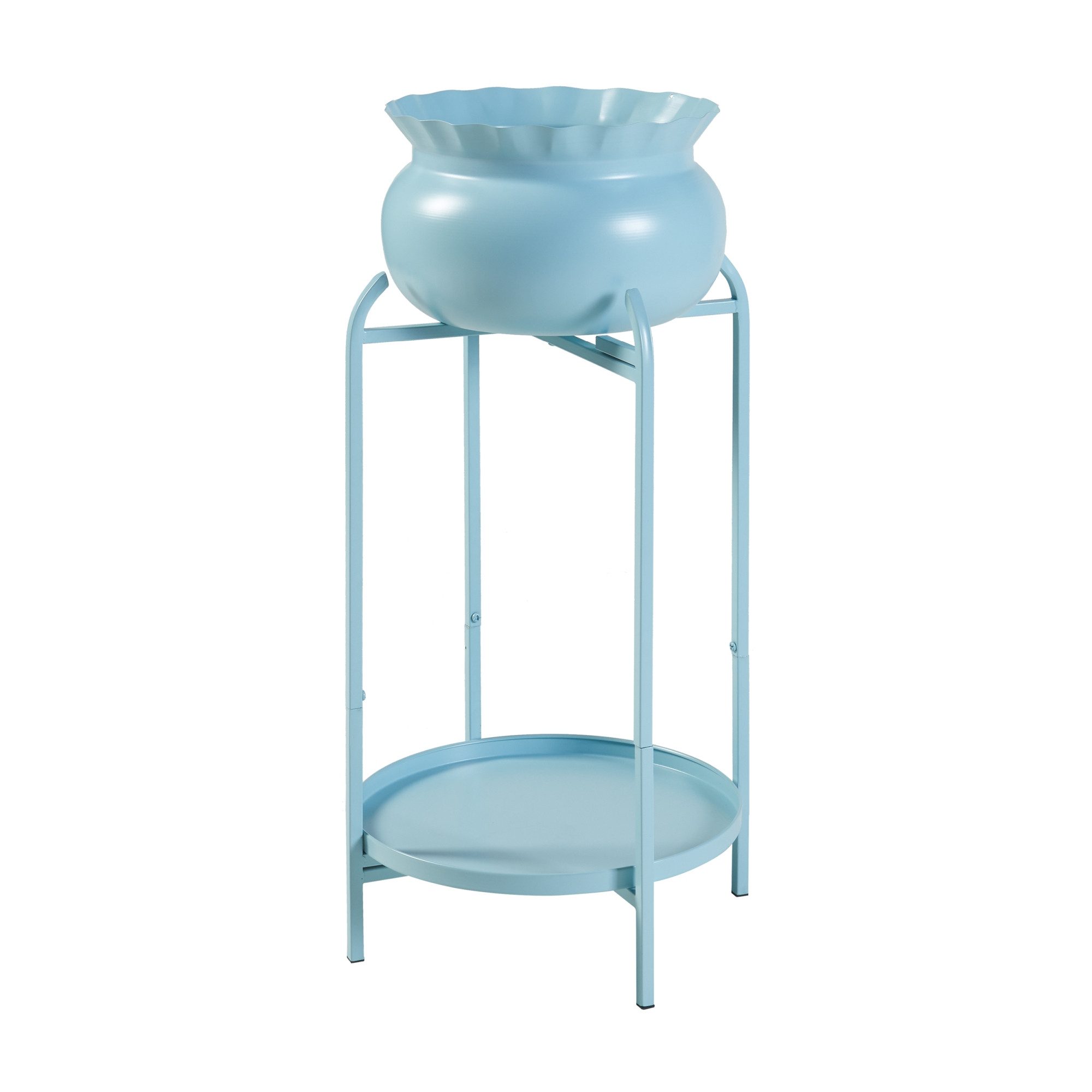 en.casa Blumenständer, »Altena« Metall 60 x 27 x 27 cm Hellblau