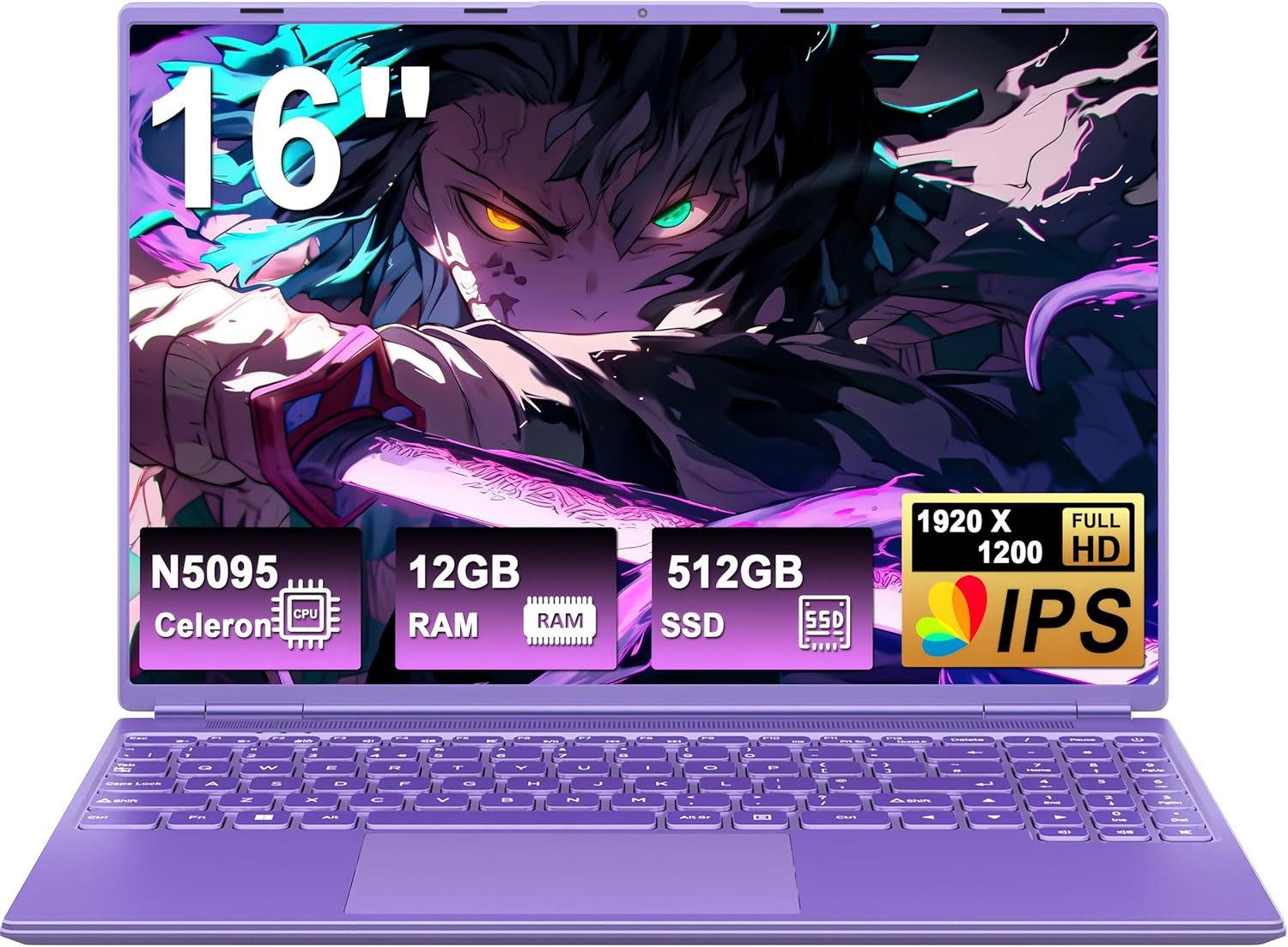 bvate Laptop 12GB 512GB 1TB SSD Espansione Notebook 16 Pollici N5095 Notebook (N5095, N5095)