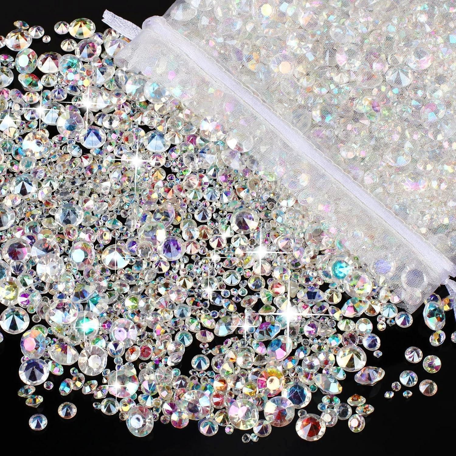 Weysoo Dekokies Transparente Acryl Diamanten 4000 Stück Hochzeit Tischdeko Strass 3mm