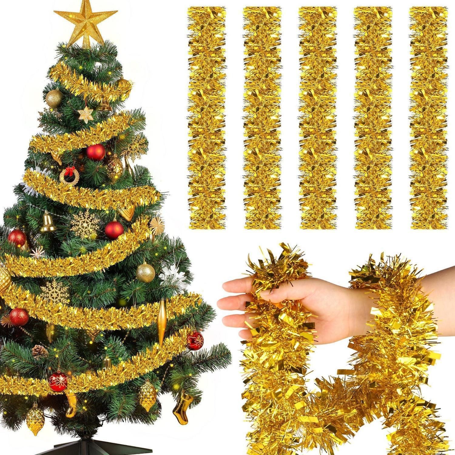 LuxusKollektion Girlanden Weihnachts Girlande Lametta Gold 12M x 1 Stück