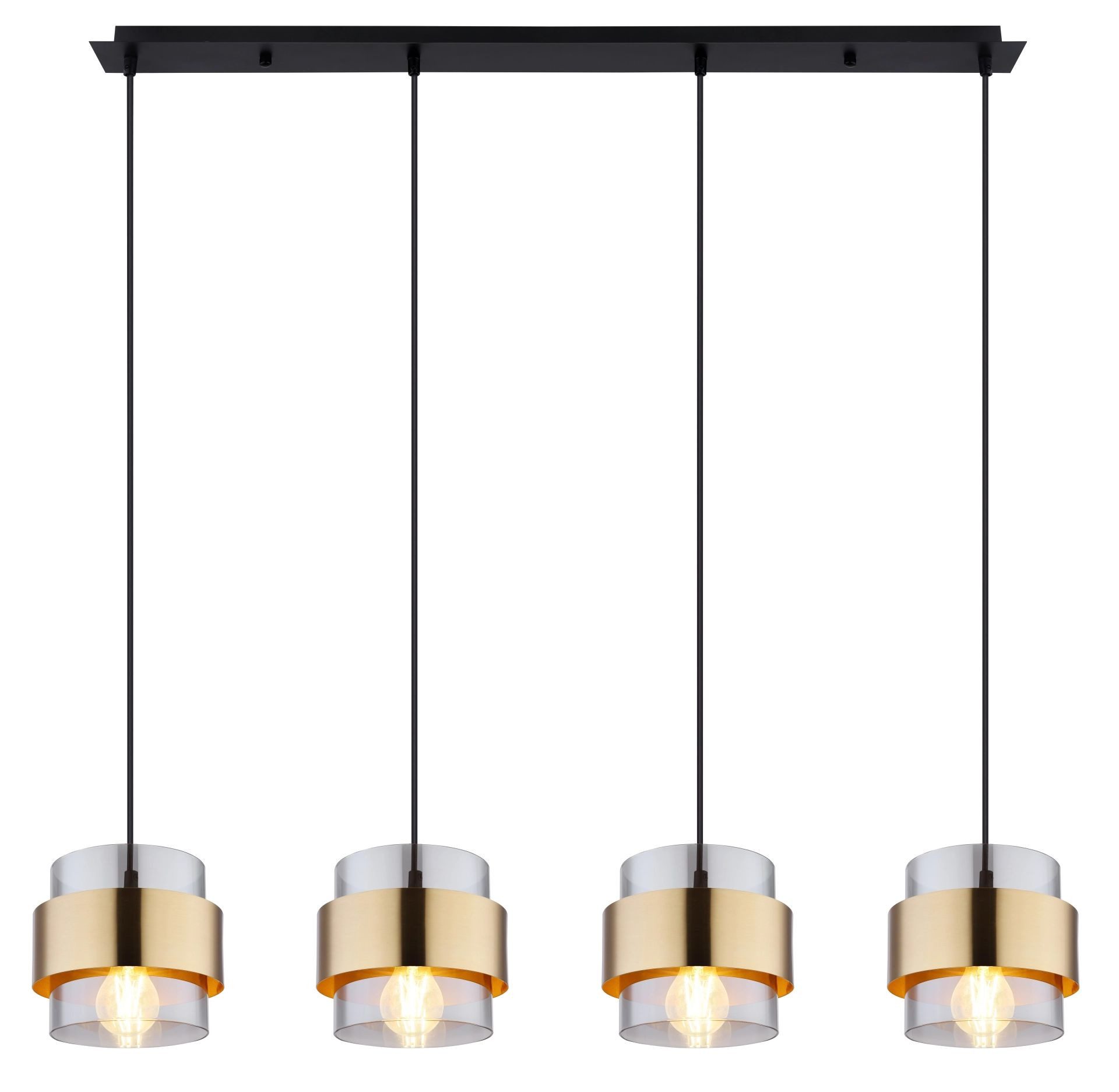 GLOBO LIGHTING Pendelleuchte MILLEY, ohne Leuchtmittel, Hängelampe, Hängeleuchte, Gläser, Messing, Wohnzimmer