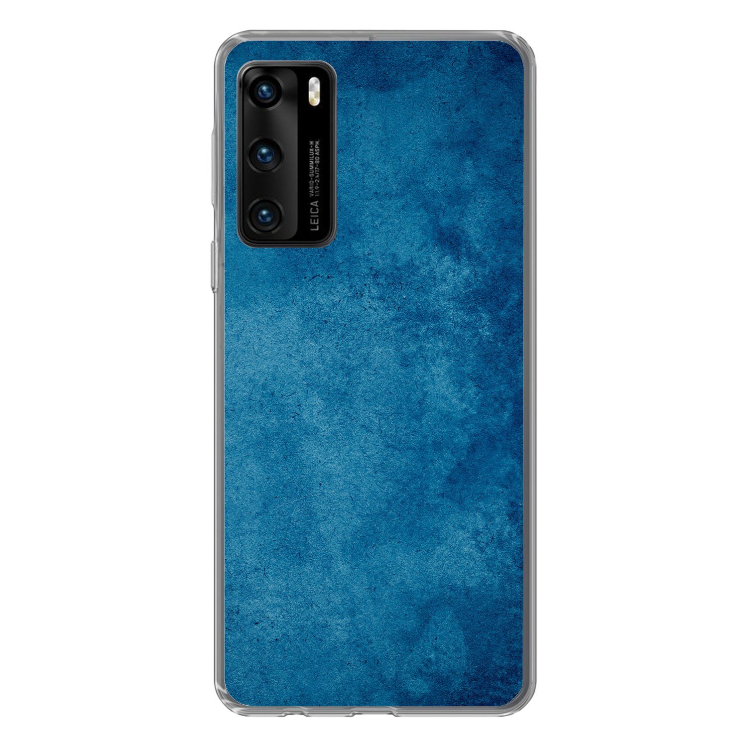 MuchoWow Handyhülle für Huawei P40 Beton - Blau - Vintage - Strukturiert - Industriell, Handy Case, Silikon, Bumper Case Dünn