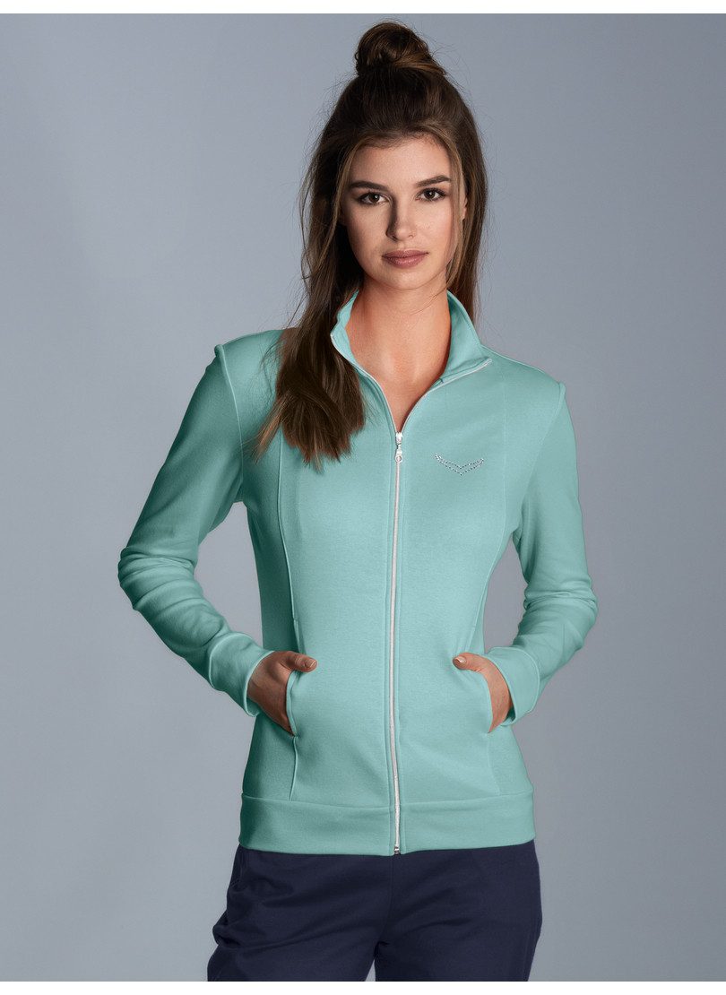 Trigema Sweatjacke TRIGEMA Jacke veredelt mit günstig online kaufen