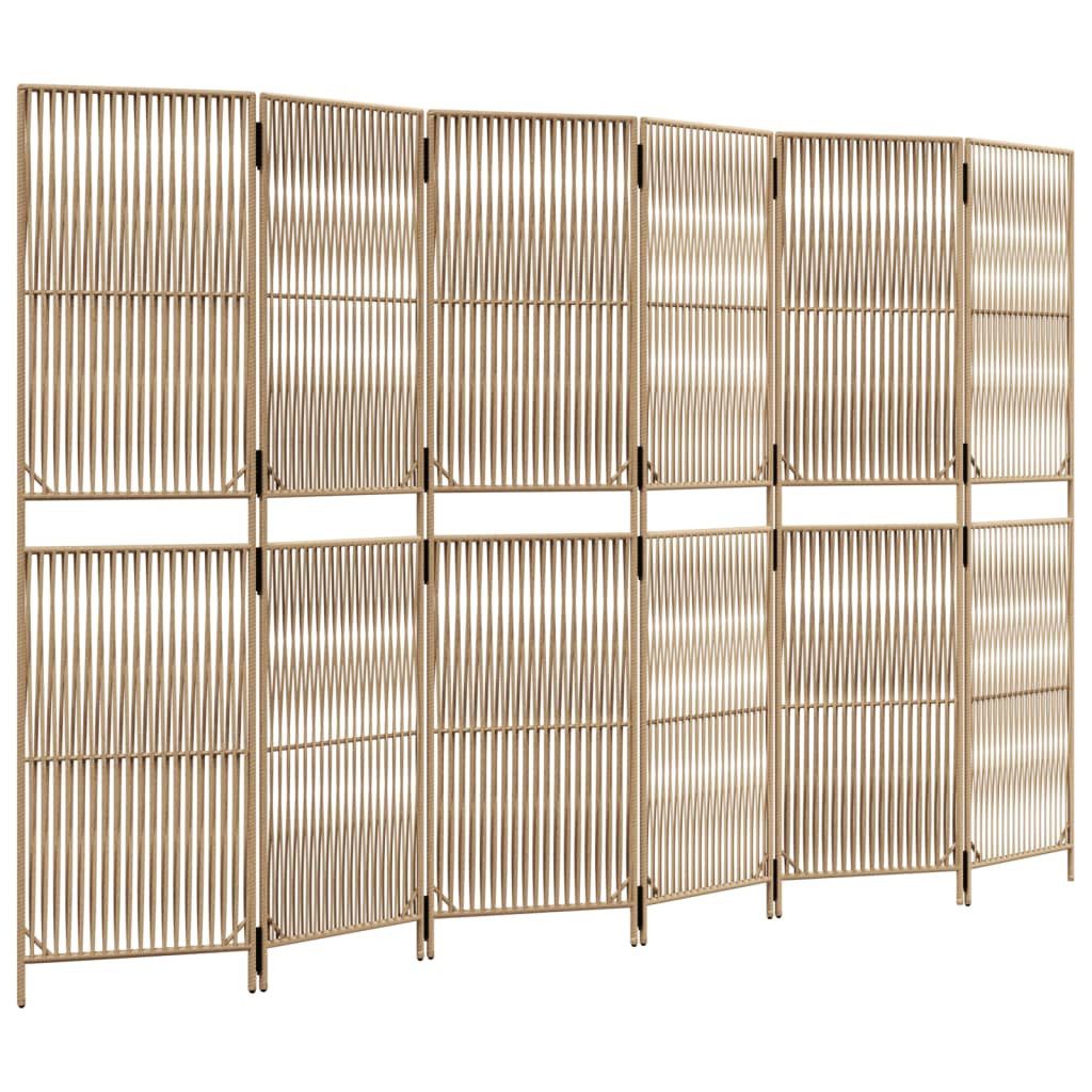 vidaXL Raumteiler Paravent 6-tlg. Beige Poly günstig online kaufen