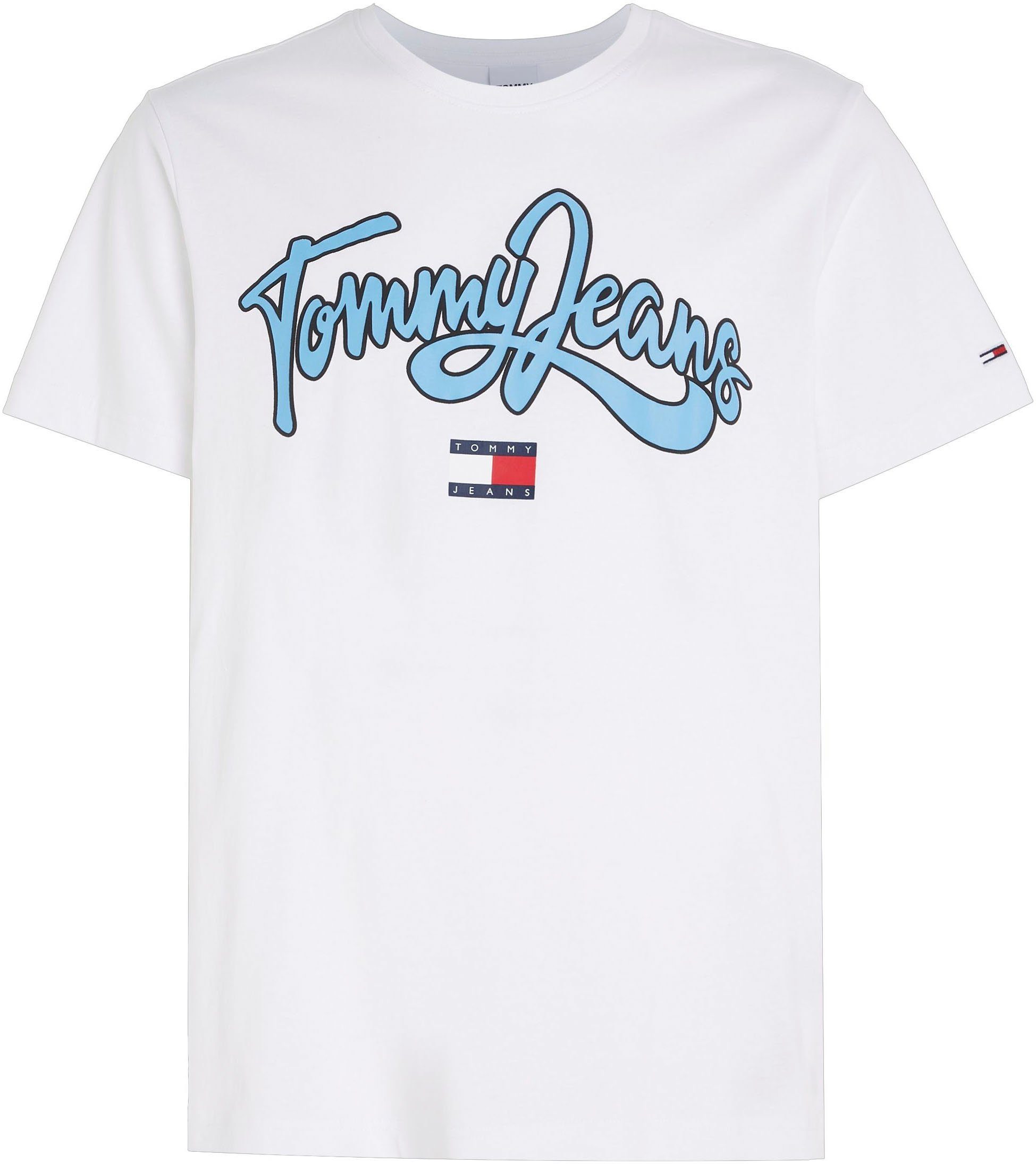 TEE COLLEGE Tommy POP REG großem TJM TEXT White mit T-Shirt Jeans Logo-Frontmotiv
