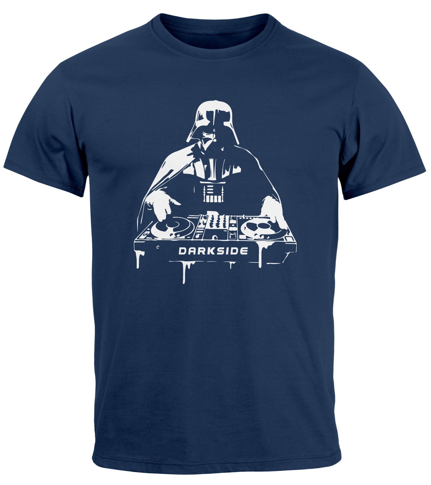 Print-Shirt Herren T-Shirt Techno DJ Parodie Printshirt Aufschrift Darkside