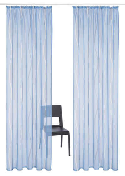 Gardine Dimona, my home, Kräuselband (2 St), transparent, Voile, 2er-Set, transparent, Voile, Polyester