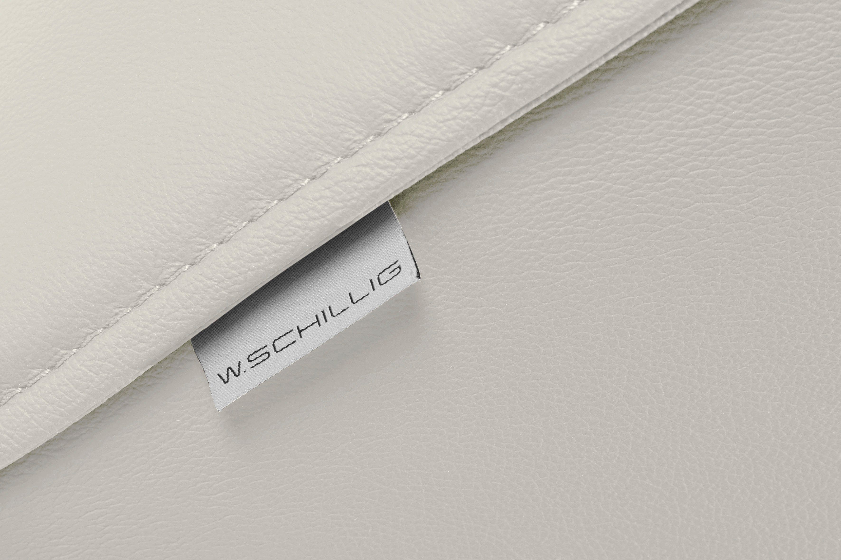 W.SCHILLIG sally, 2,5-Sitzer Z59 174 Breite Chrom cm glänzend, weiß mit in Metall-Winkelfüßen