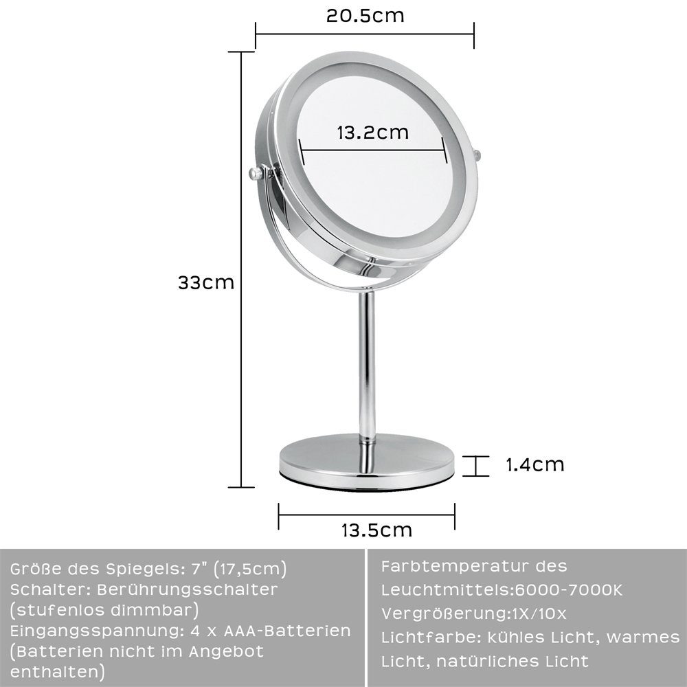 Feel2Home Kosmetikspiegel LED 10 fach Schminkspiegel günstig online kaufen