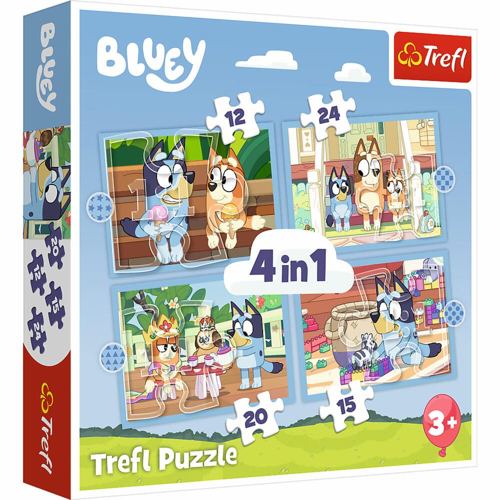 Trefl Puzzle 4 in 1 - Bluey, Puzzleteile günstig online kaufen