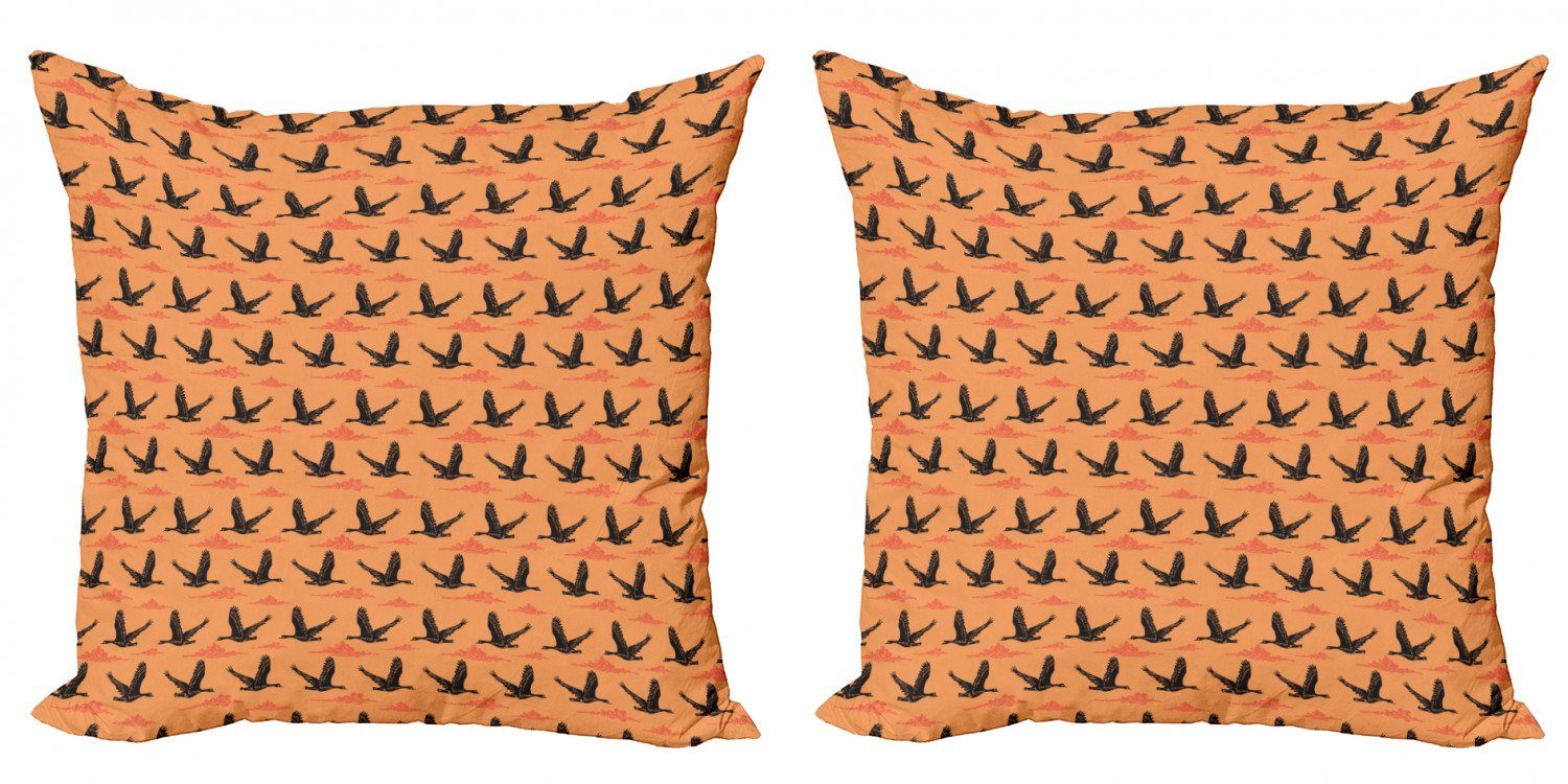 Flying Birds Modern Digitaldruck, (2 Wolken Abakuhaus Sonnenuntergang Stück), Doppelseitiger Kissenbezüge Accent Gänse