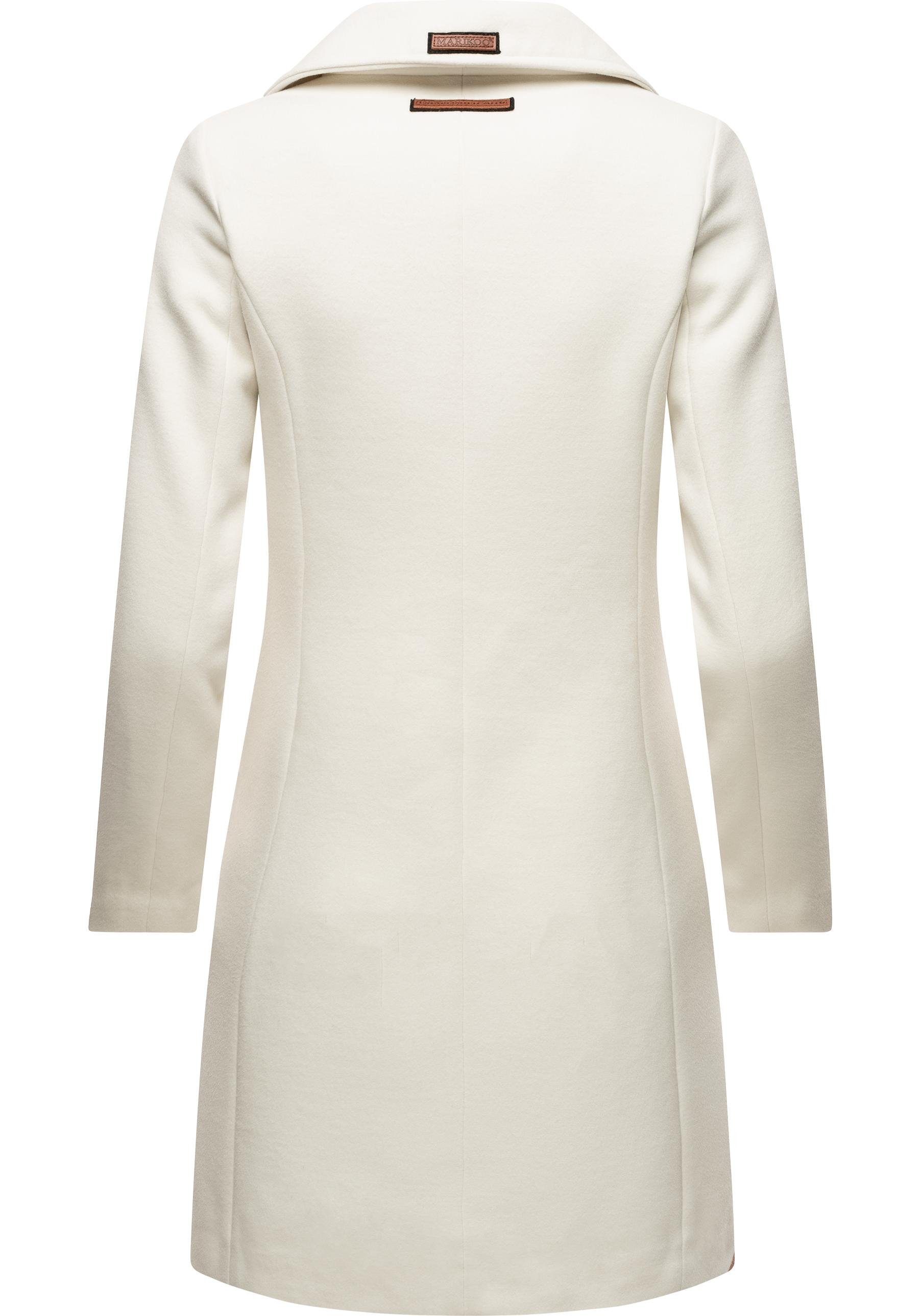 Marikoo Kurzmantel Nanakoo edler Damen Trenchcoat in Wollmantel-Optik