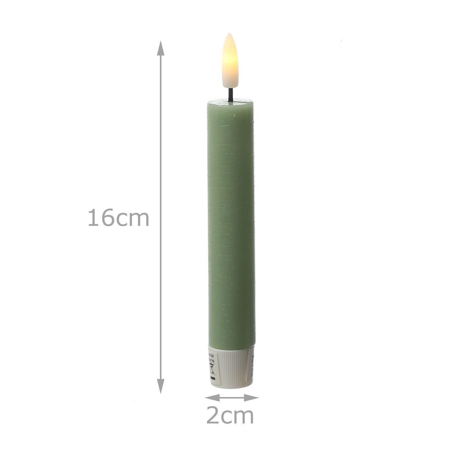 Adilina LED-Kerze LED Stabkerzen Tafelkerzen Dinner Spitzkerzen rustikal 16cm grün 2St, warmweiß (2100K bis 3000K) – Bild 5 von 5