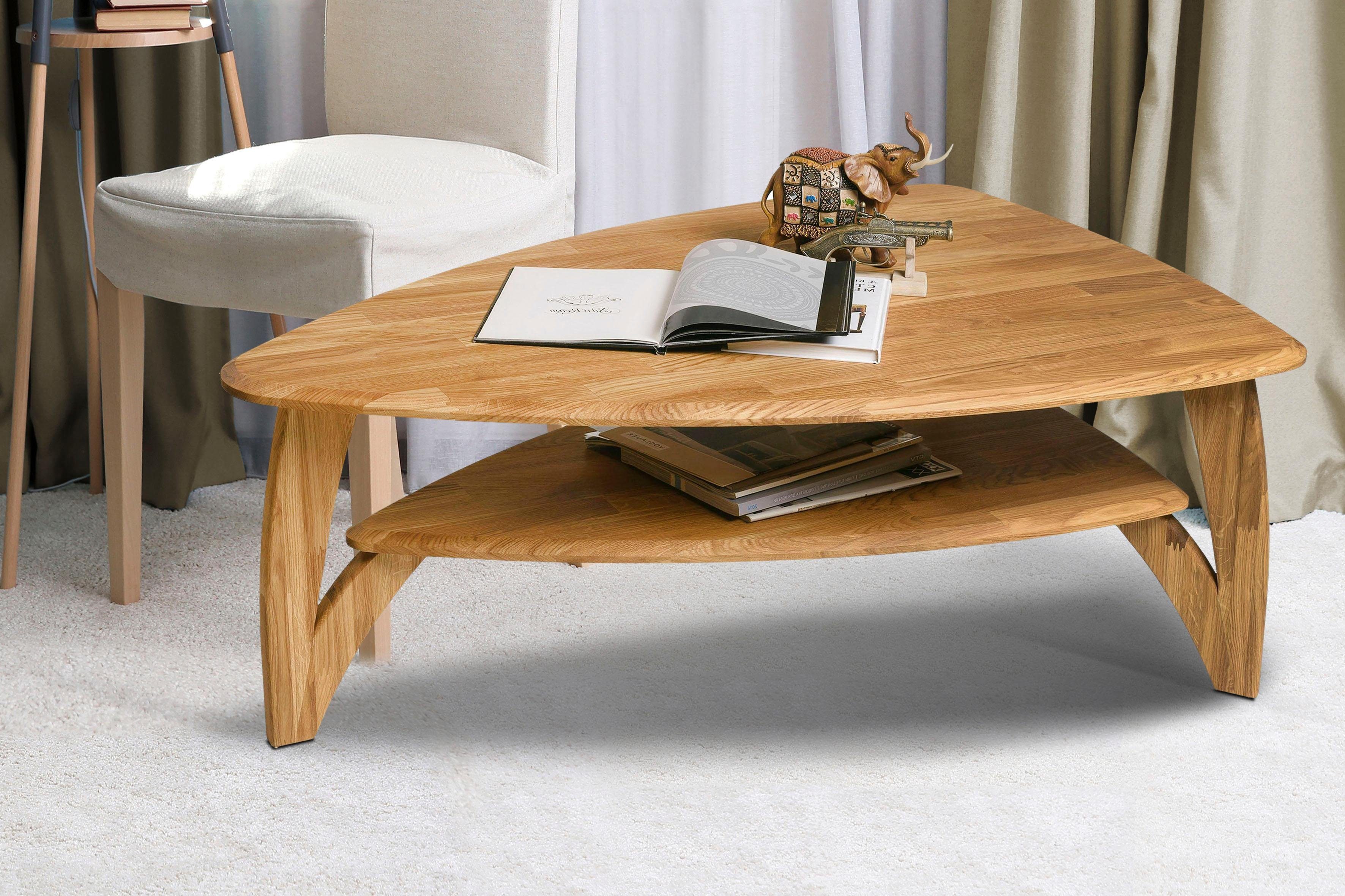 home affaire couchtisch oja ist aus massivem eichenholz in ovaler form breite 120 cm natur geoelt