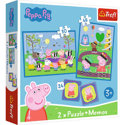 Trefl Spiel, »Trefl 93331 Peppa Pig 2in1 Puzzle + Memo«, Made in Europe