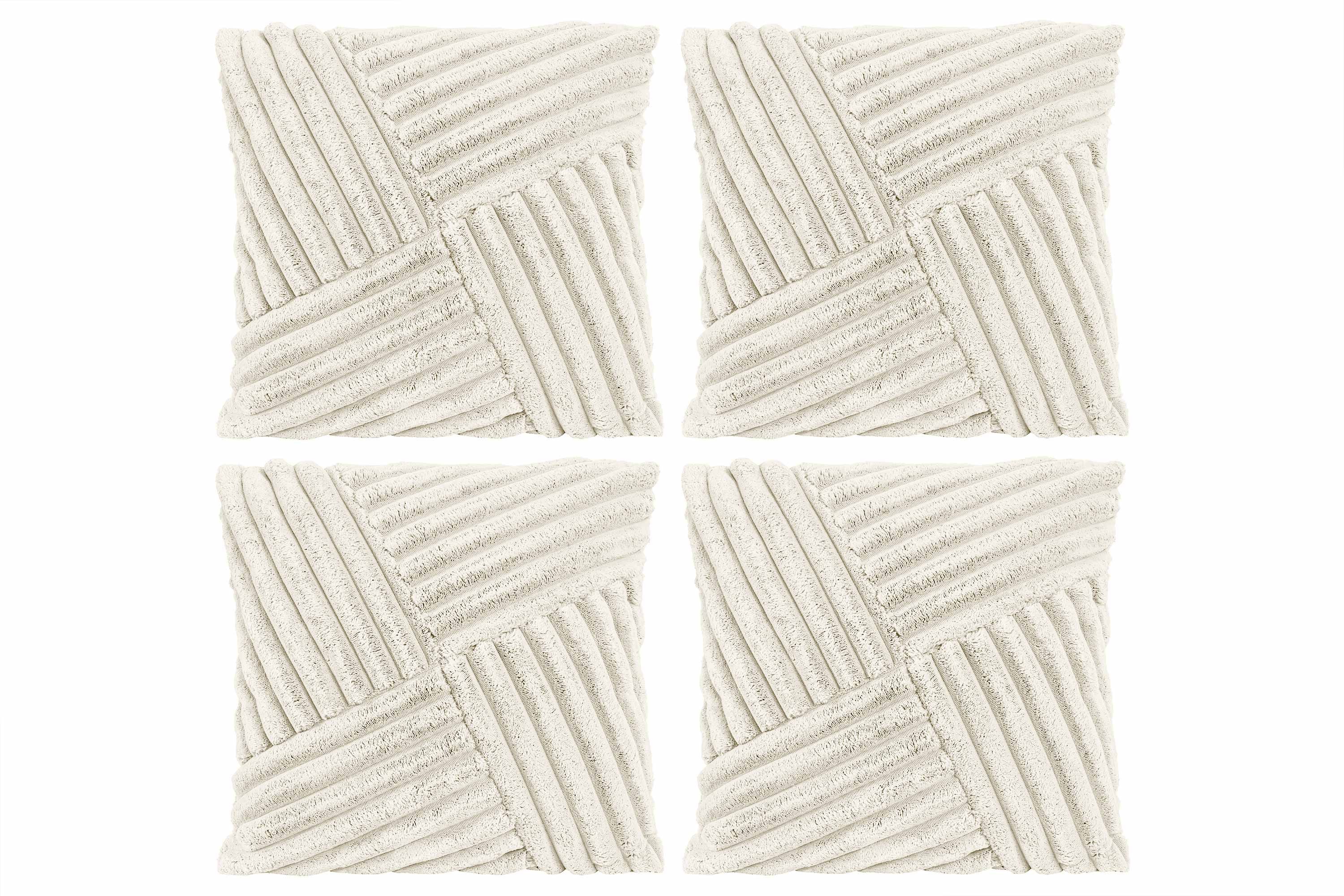 Amilian Dekokissen Sofakissen 4er Set mit Füllung und Bezug, Reißverschluss, formstabil, Reißverschluss, Cord-Optik, formstabil, 40x40 cm
